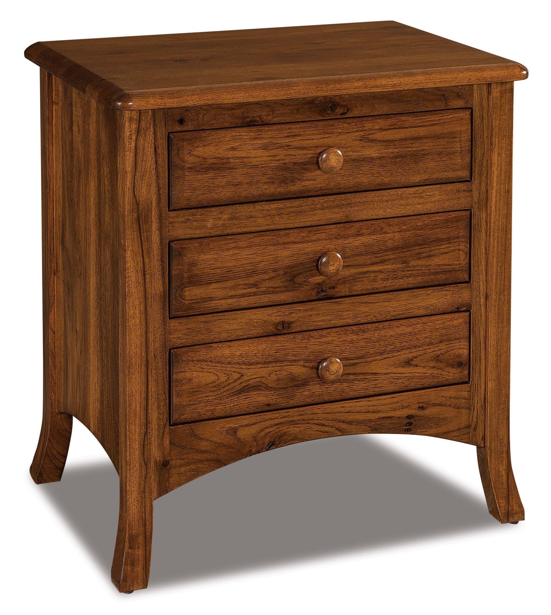 american made amish carlisle three drawer nightstand