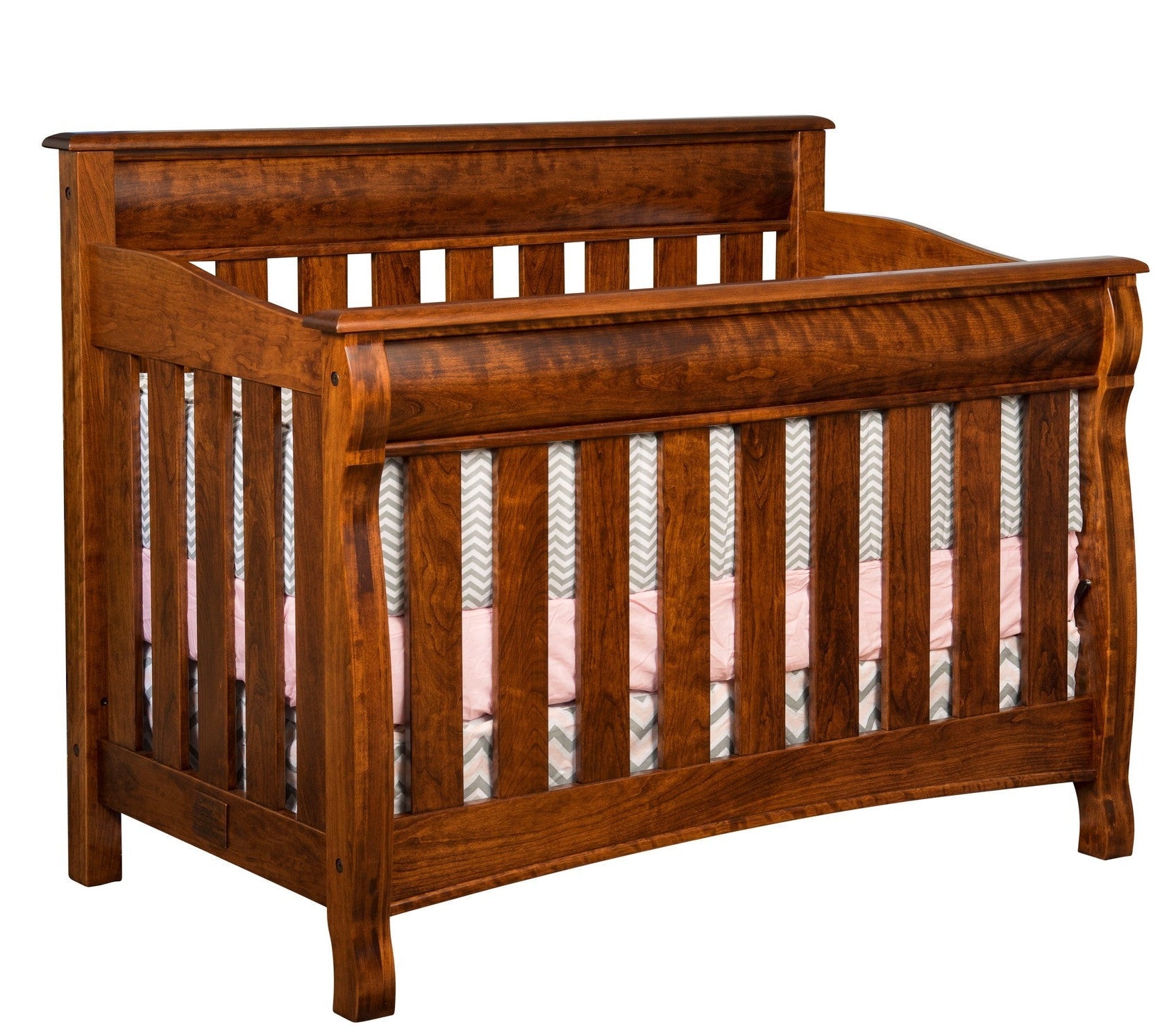 castlebury crib in sap cherry with michael's cherry low sheen stain