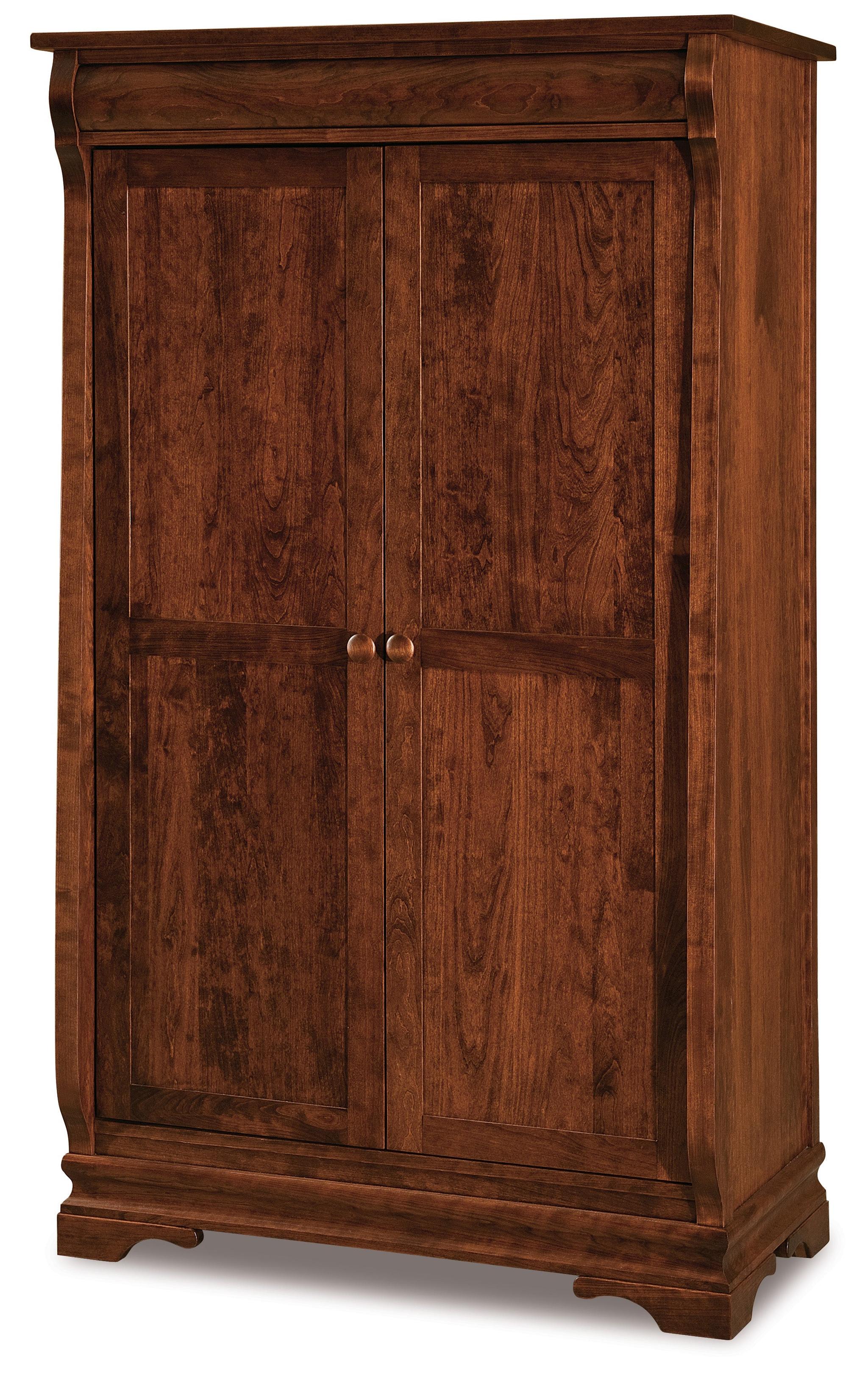 amish chippewa sleigh two door wardrobe armoire