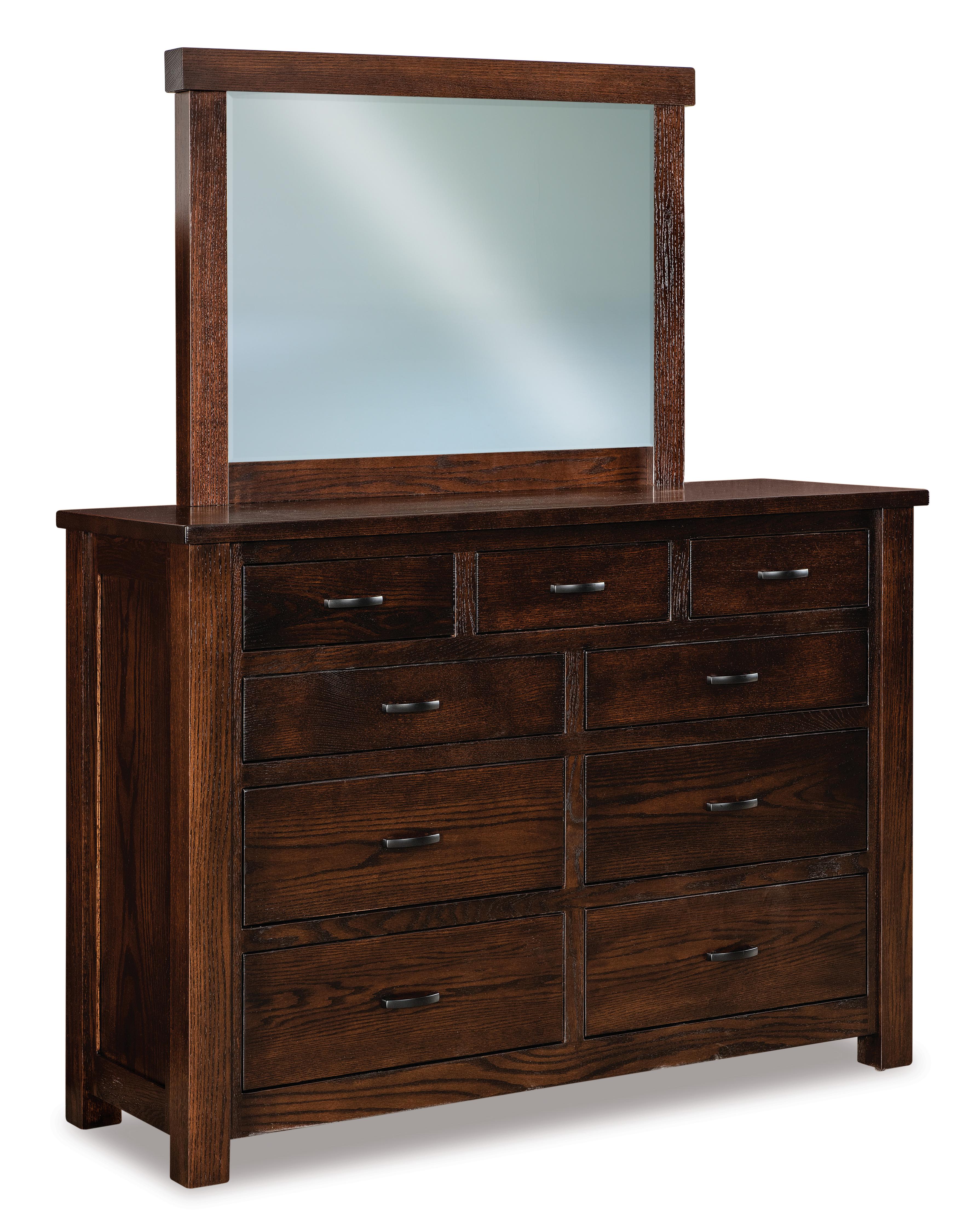 american made amish cottage nine drawer dresser with mirror