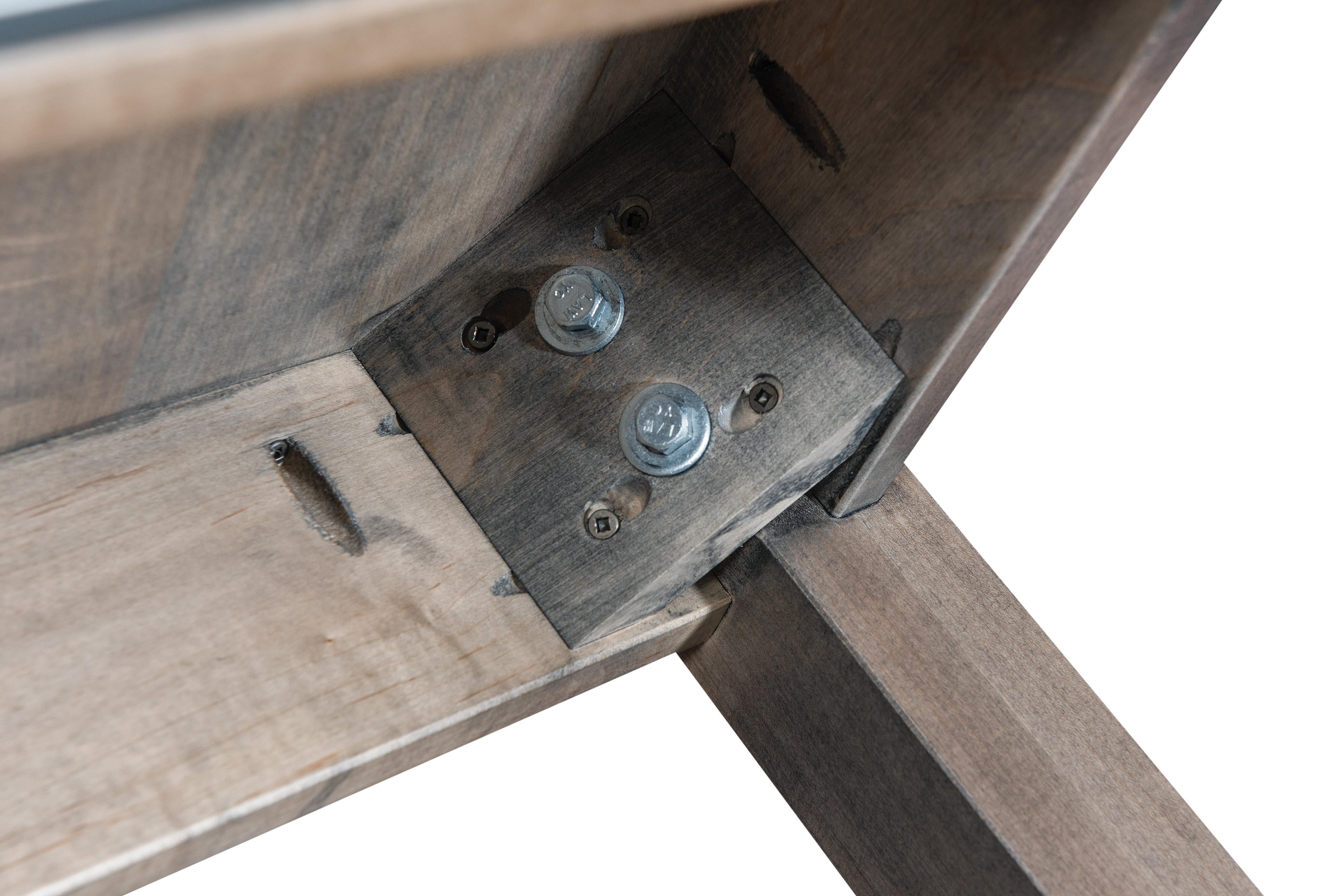 close up of construction of cottage desk