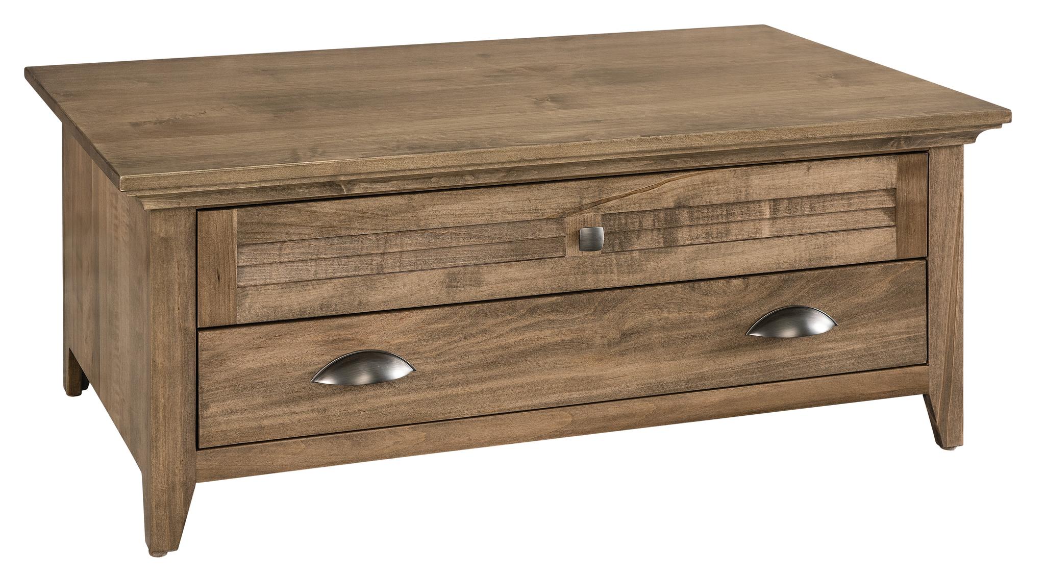 Amish Cottage Two Drawer Coffee Table-Coffee Table-Brown Maple-The Amish House