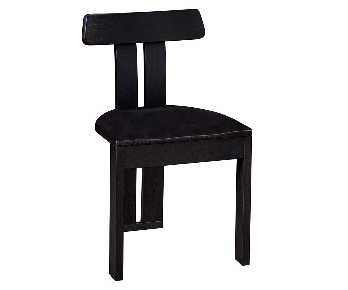 dallas side chair in red oak with muted black stain