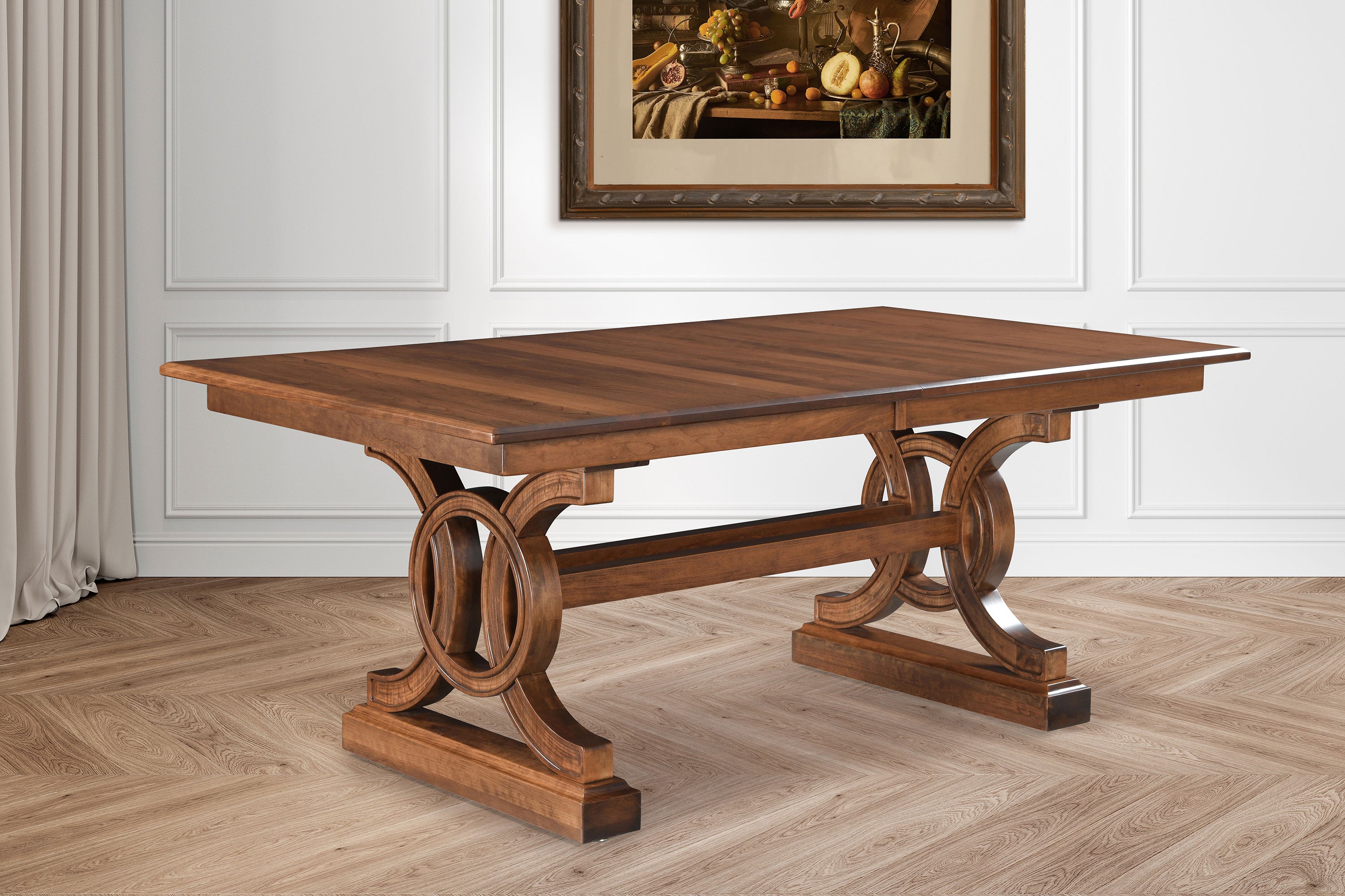 Amish Delta Double Pedestal Table