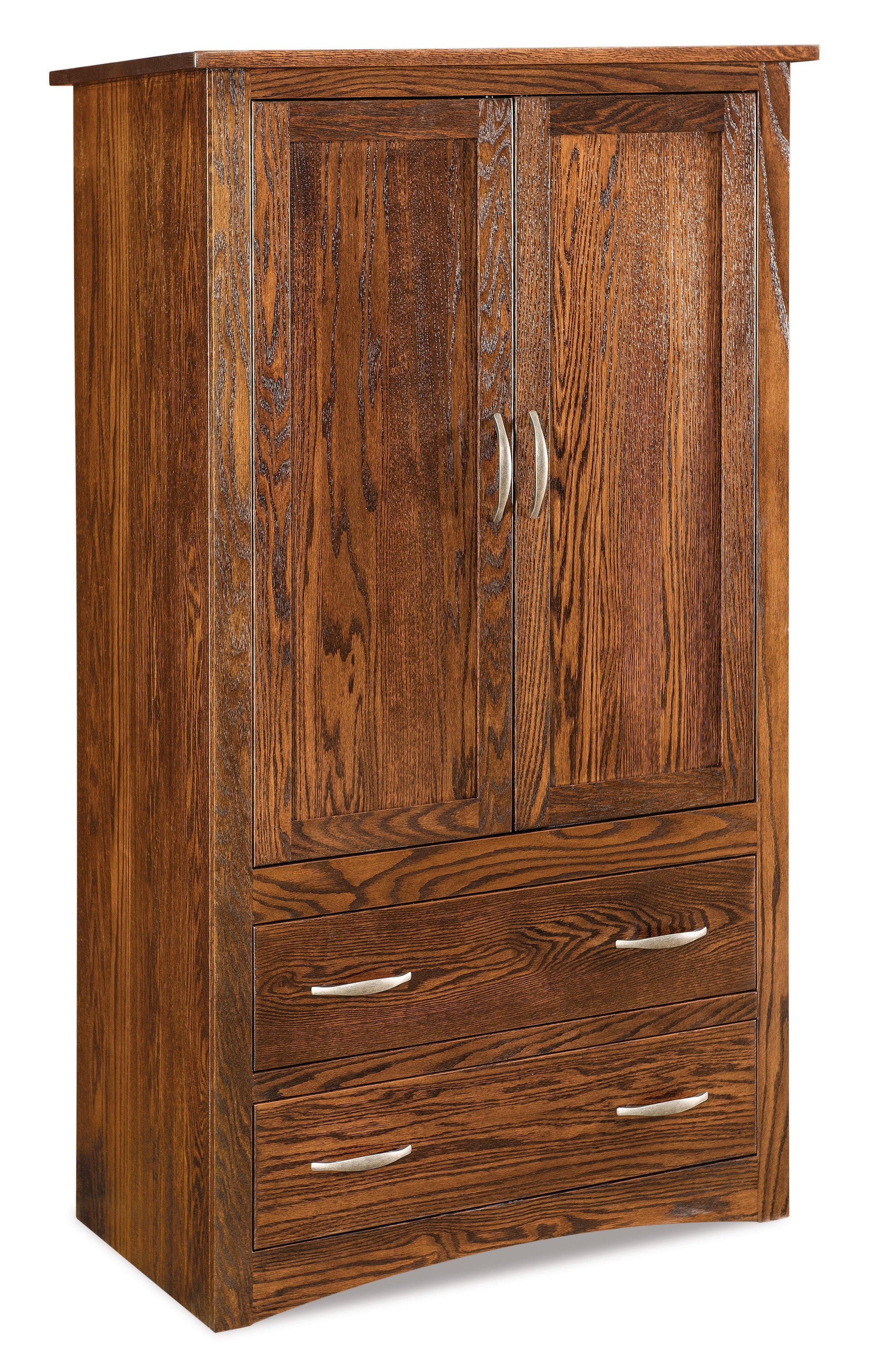 american made amish denver two drawer two door armoire