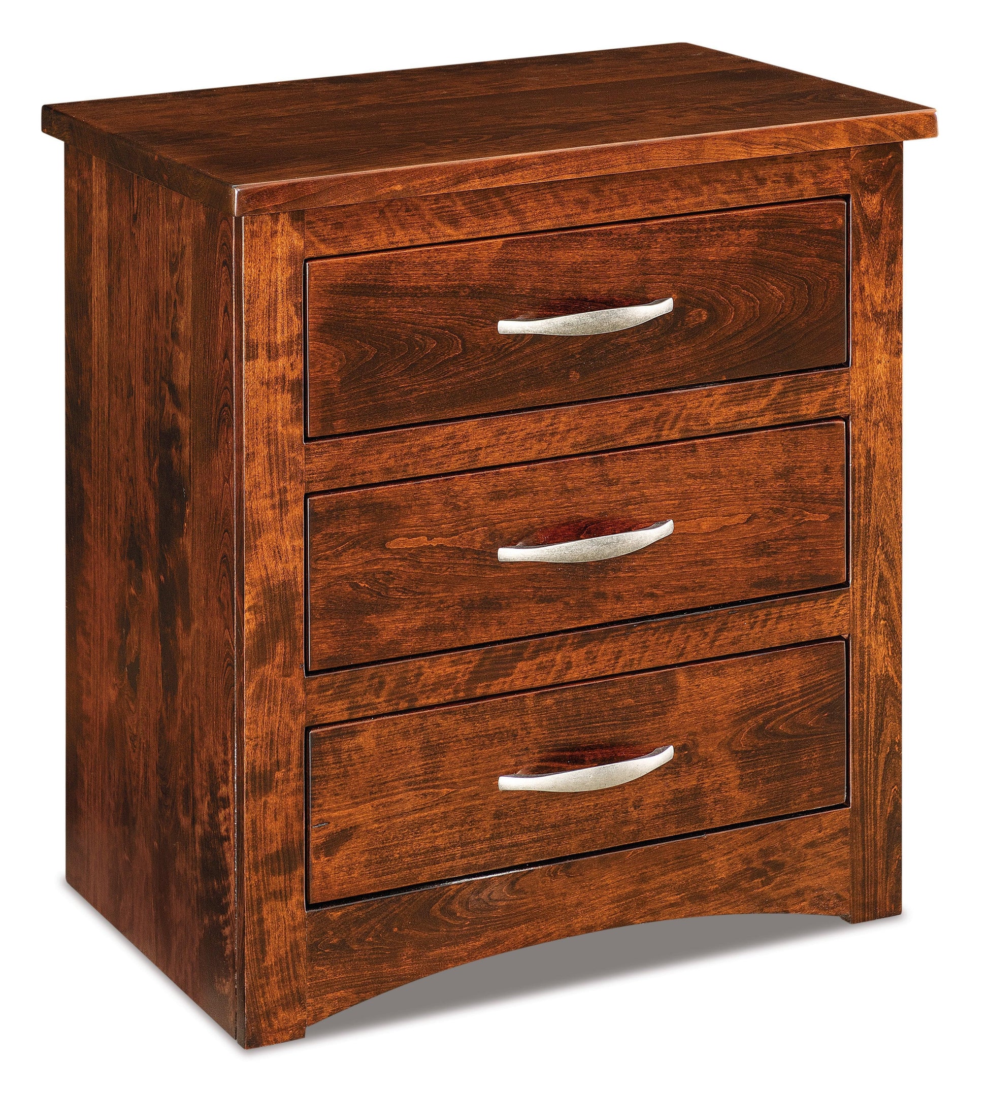 american made amish denver three drawer nightstand