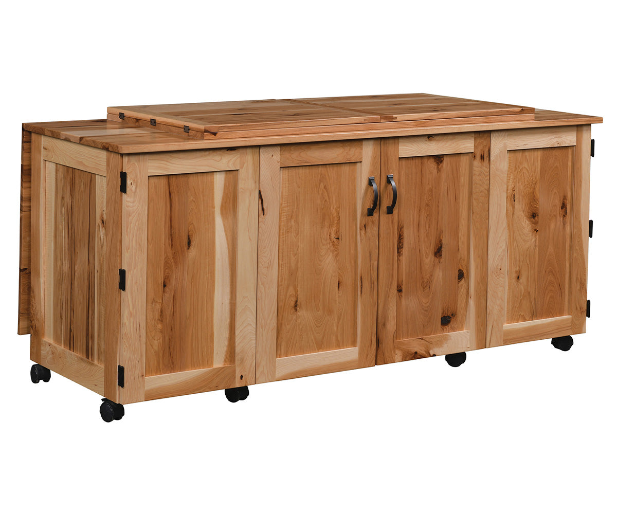 amish sewing cabinet shown in oak