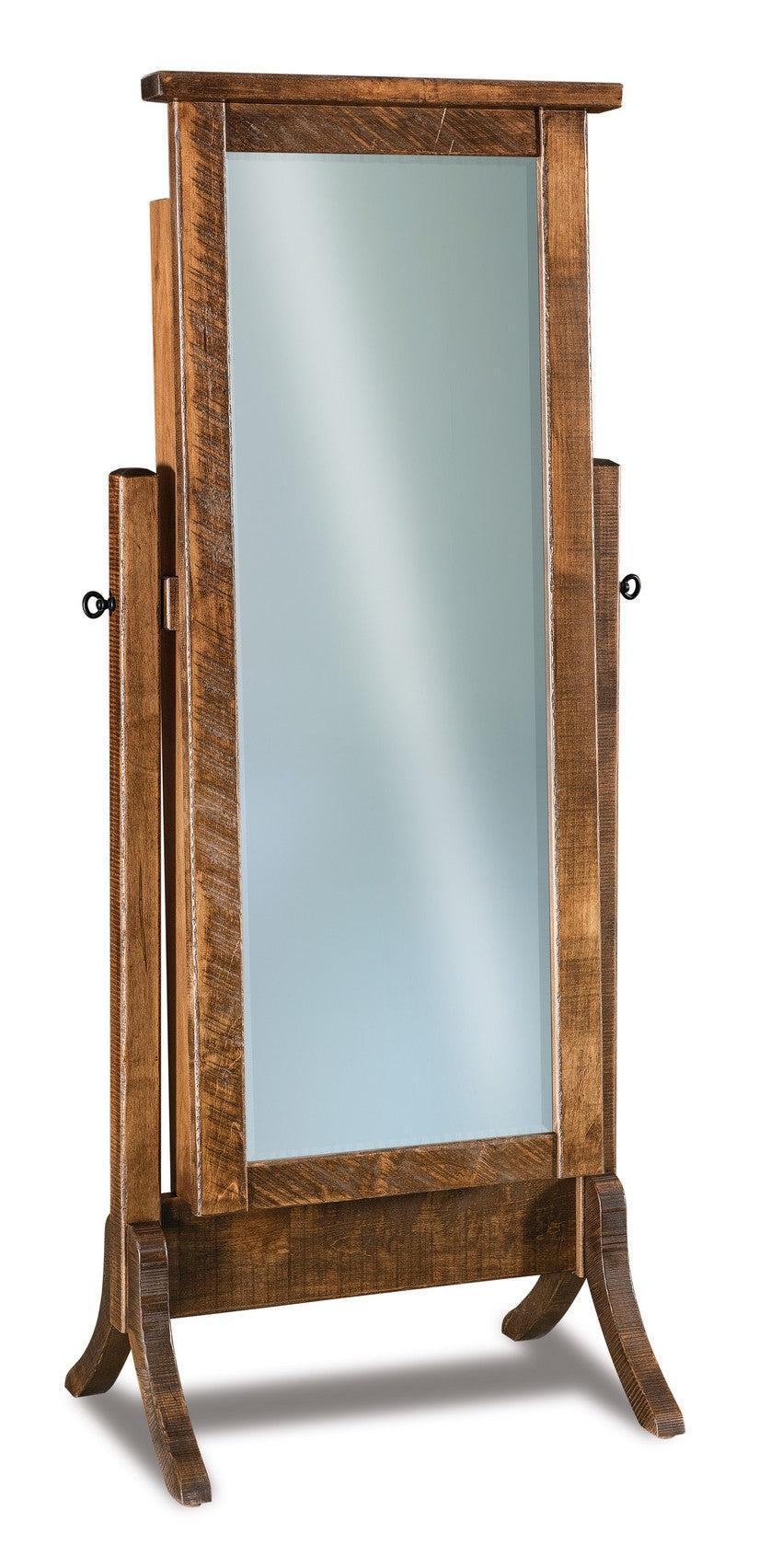 american made amish dumont rustic jewerly storage  with full length mirror