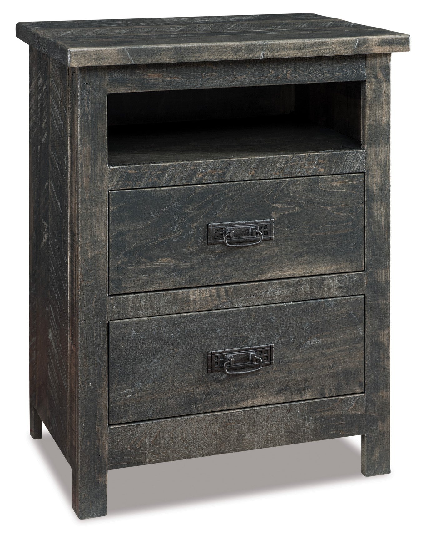 american made amish dumont rustic two drawer nightstand