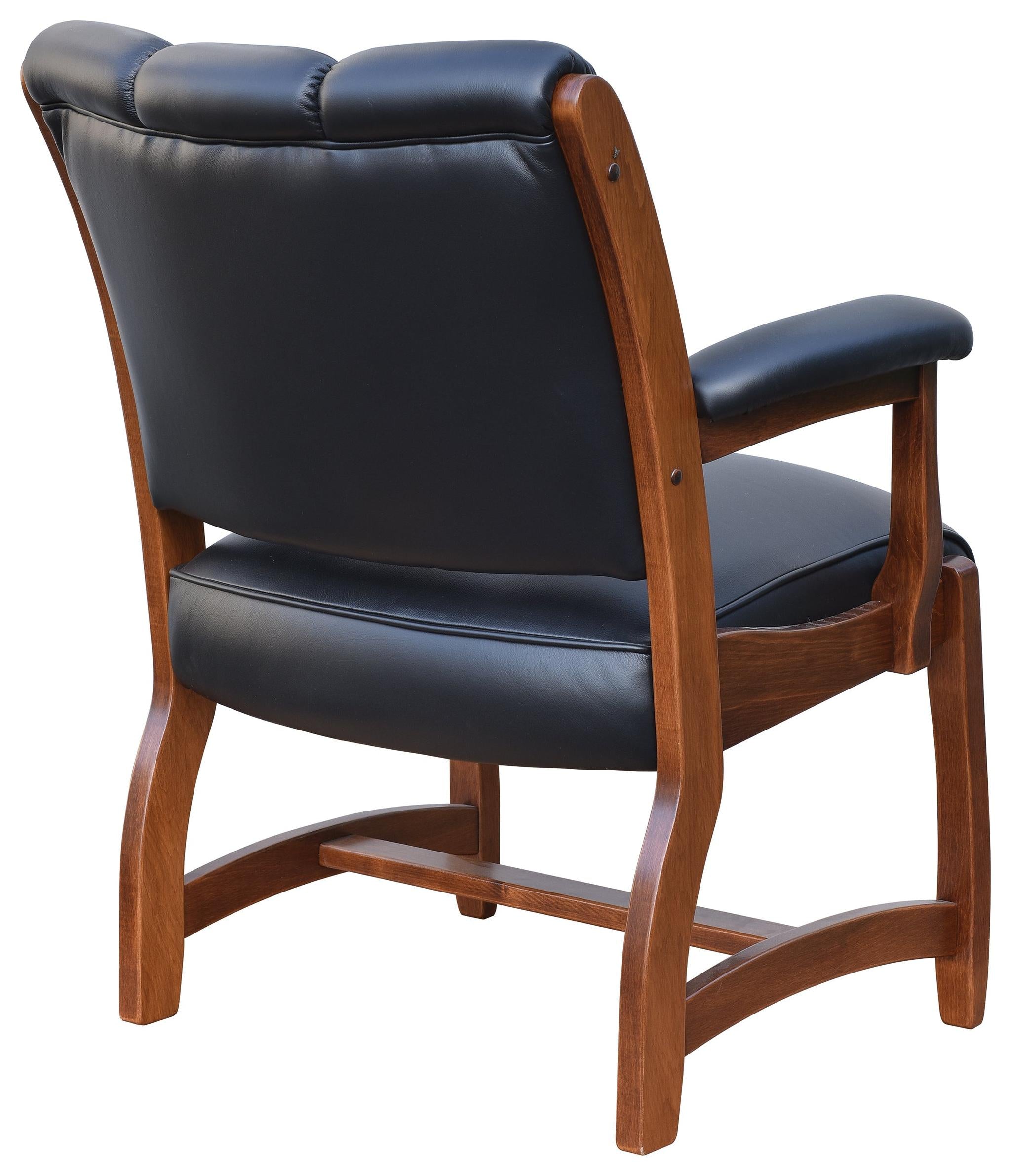 Amish Edelweiss Client Arm Chair-Client Chair-Cherry-Buckeye Leather-The Amish House