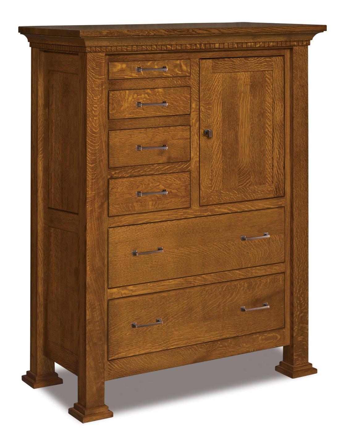 amish empire six drawer one door gentlemens chest