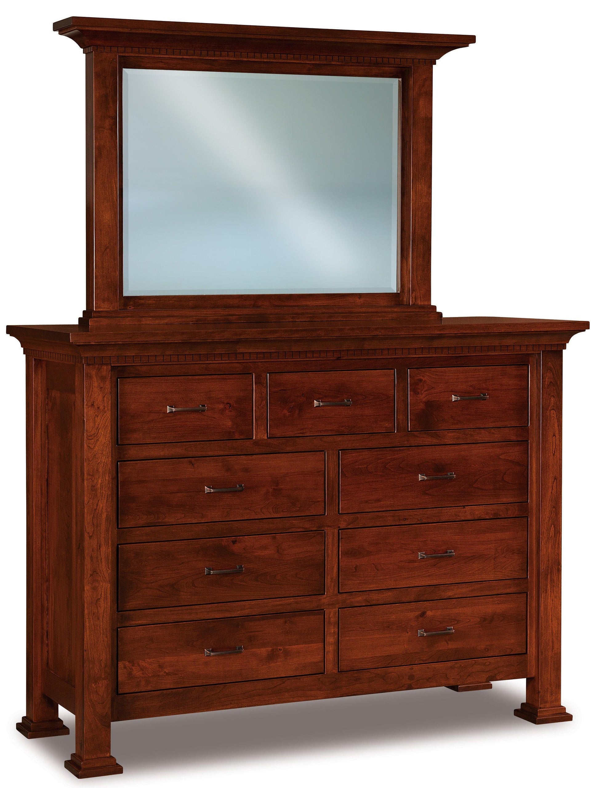 amish empire nine drawer dresser with mirror
