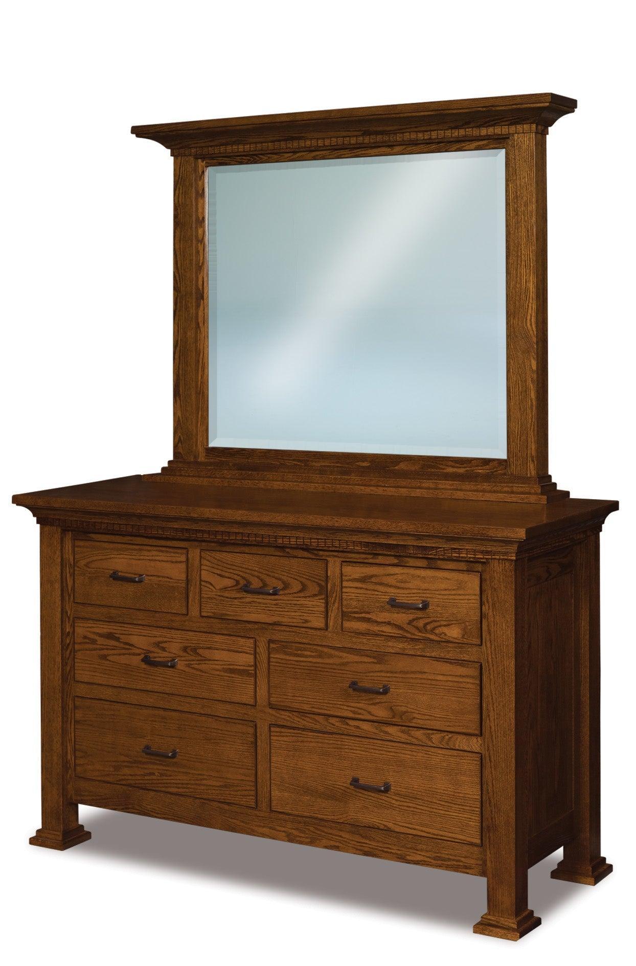 amish empire seven drawer dresser with mirror