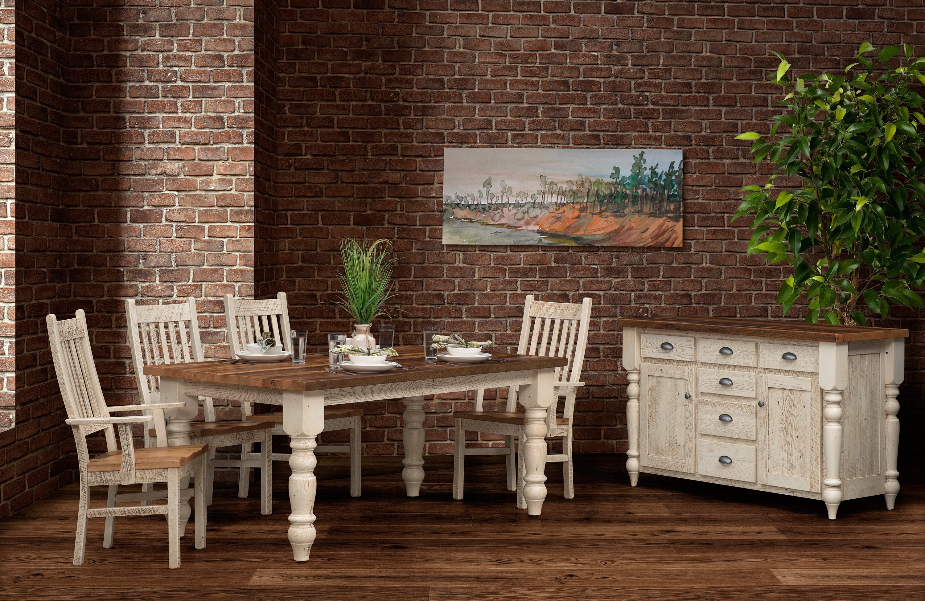 Amish Farmhouse Dining Table - FLR MDL