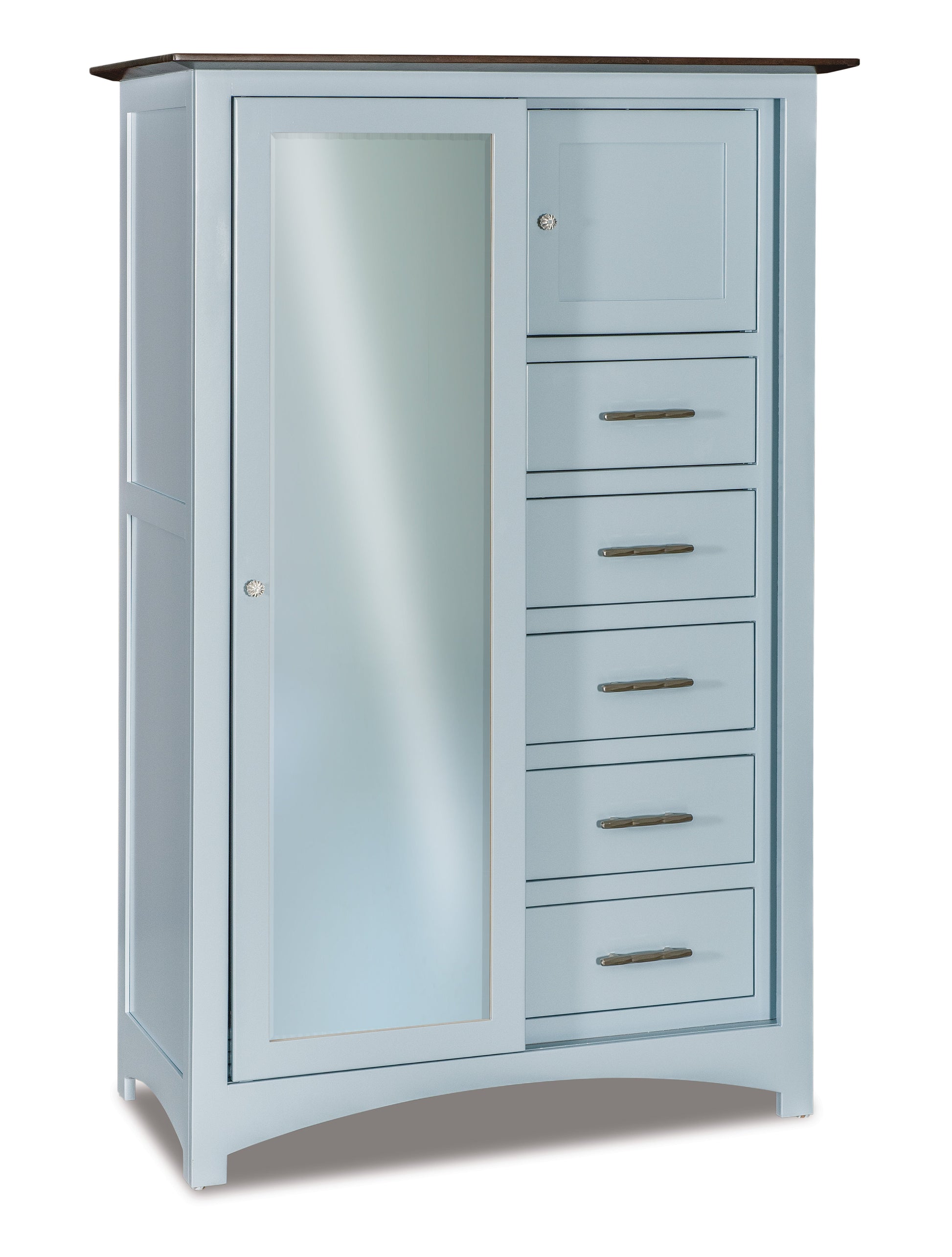 american made amish finland five drawer one door armoire with full length mirror