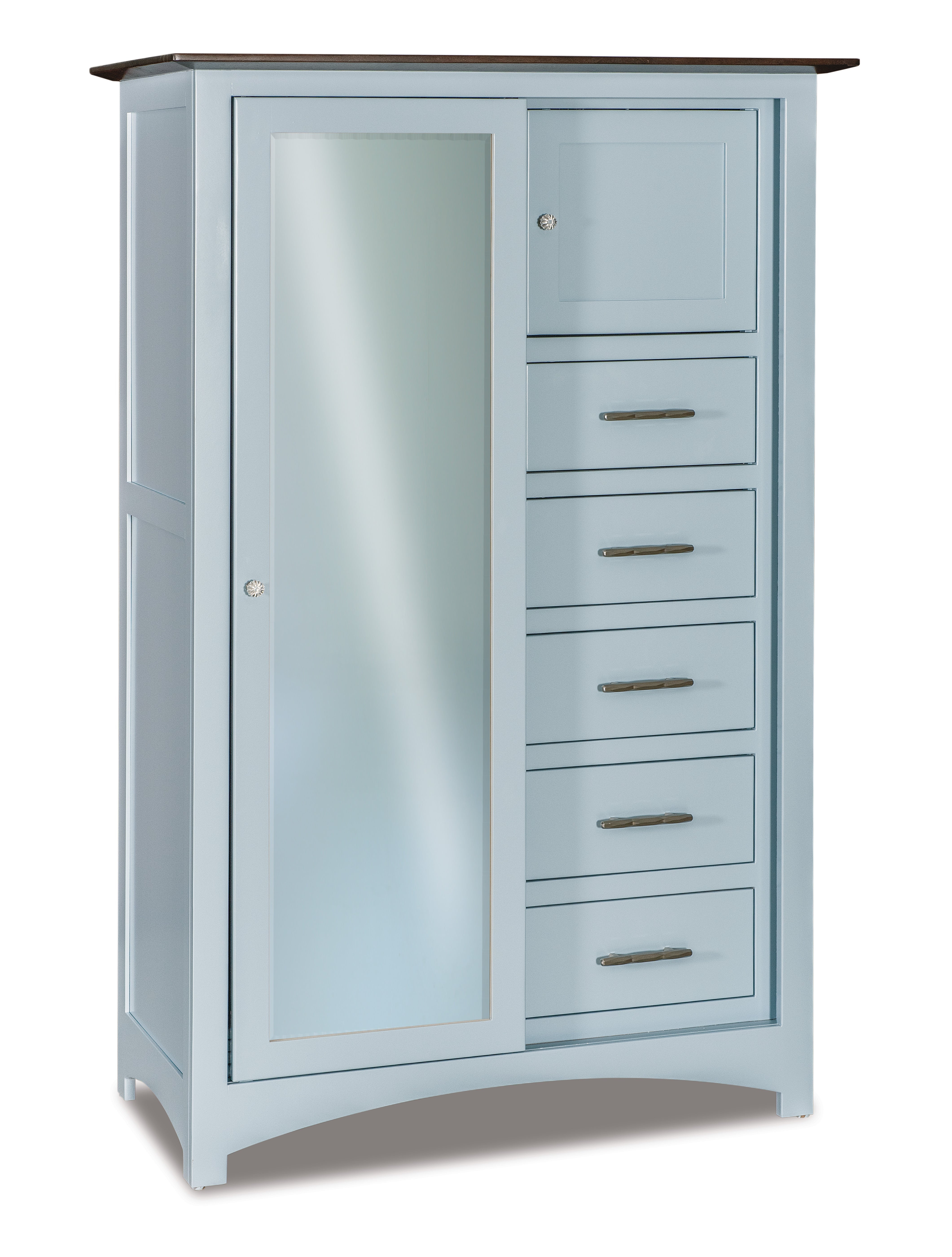 american made amish finland five drawer one door armoire with full length mirror