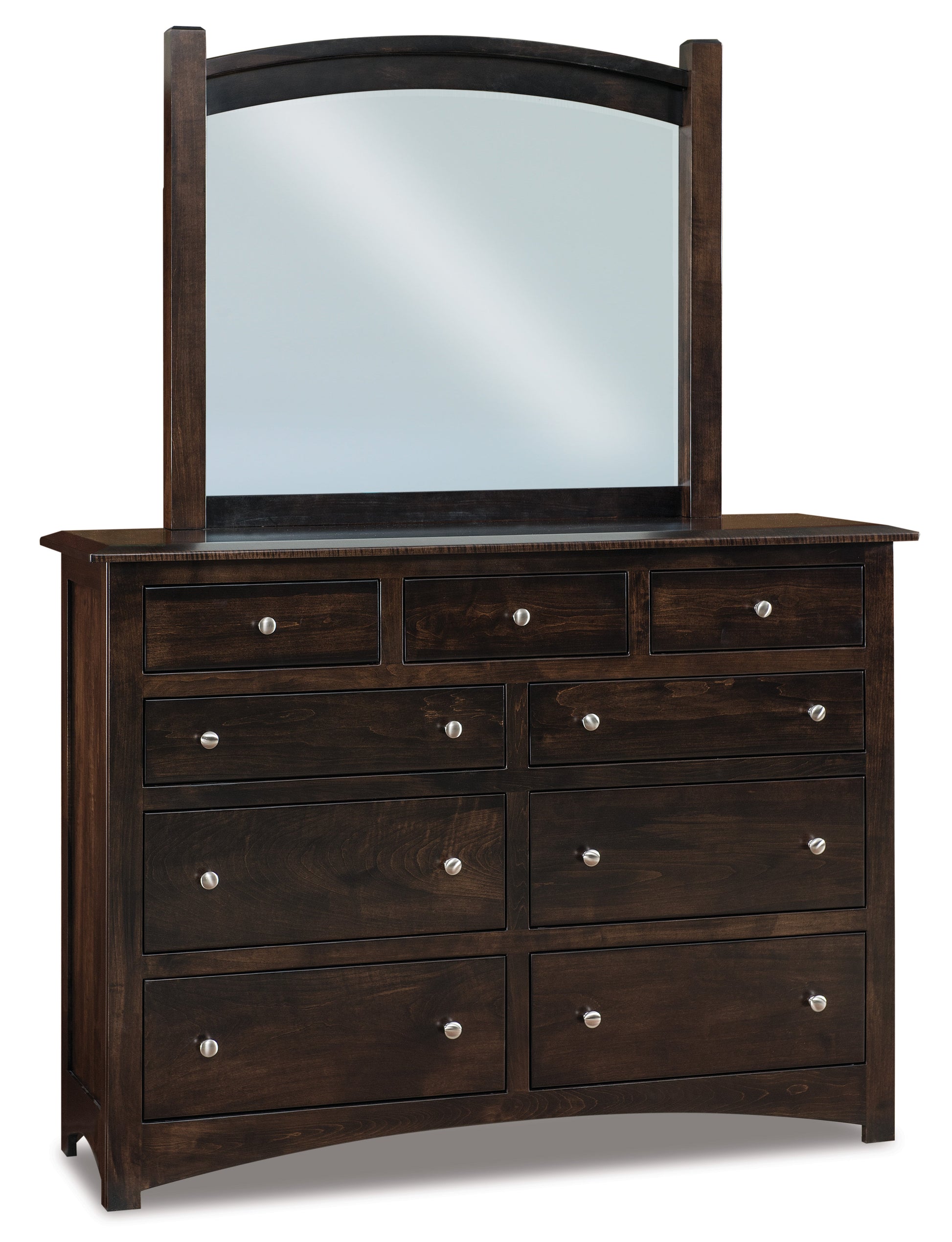 american made amish finland nine drawer dresser with mirror