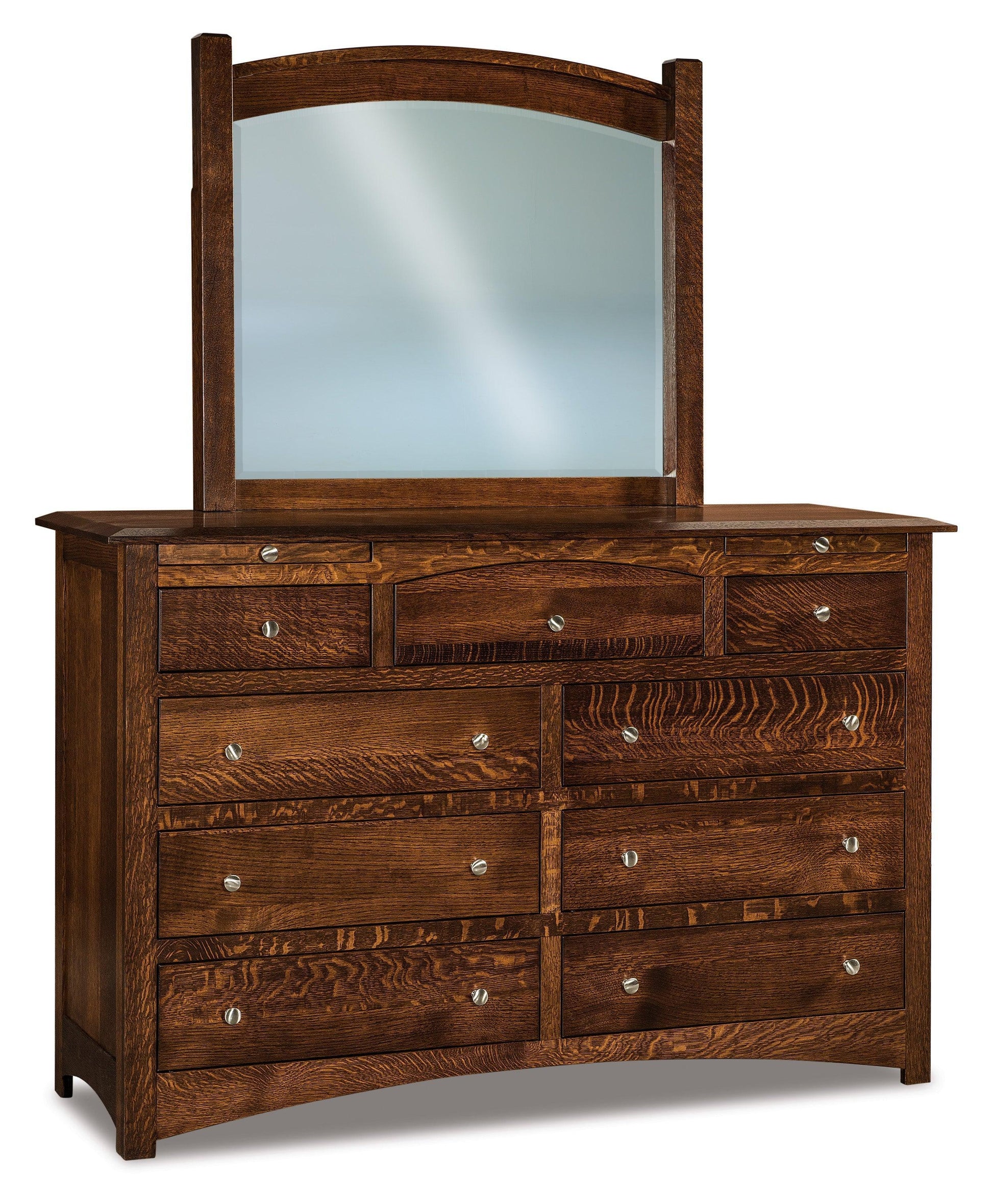 american made amish finland nine drawer dresser with mirror plus two jewerly drawers