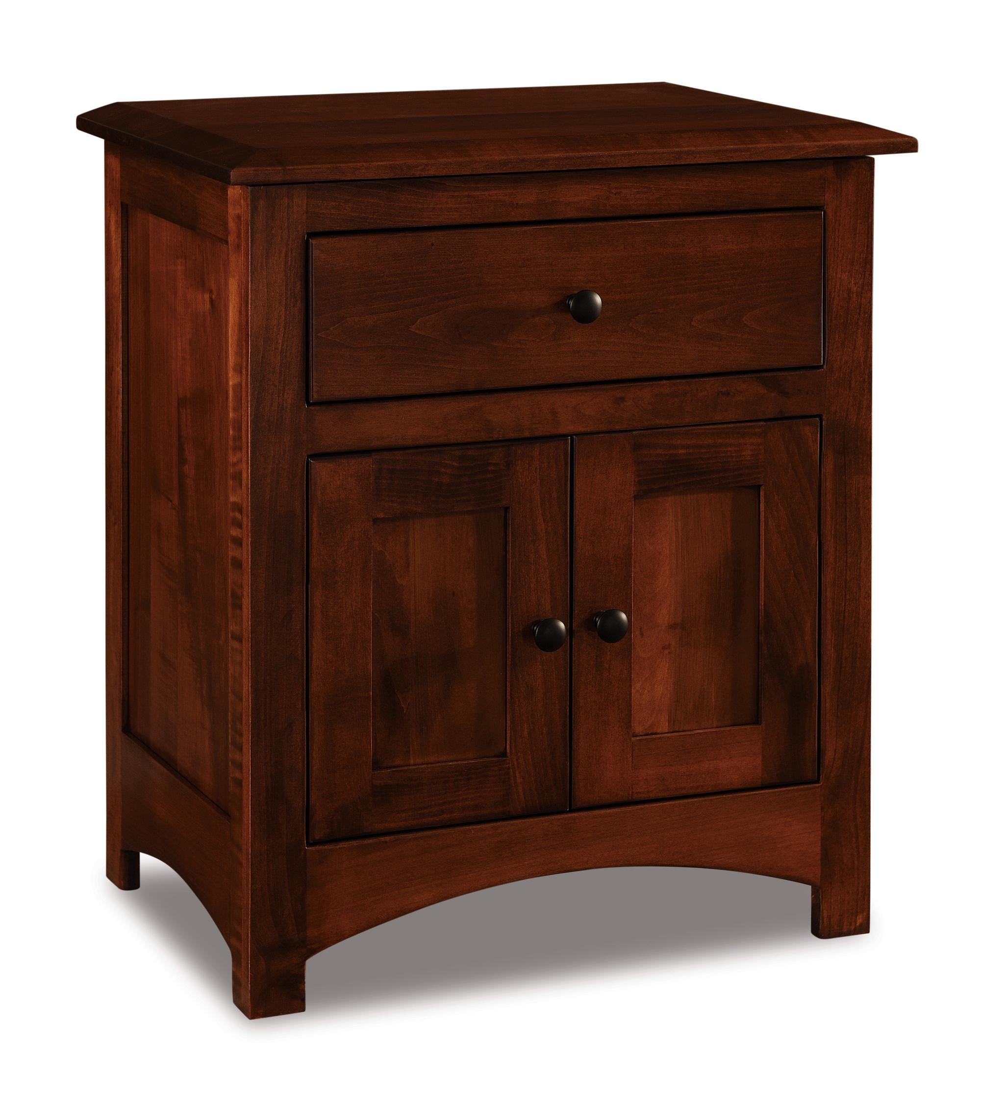 american made amish finland one drawer two door nightstand