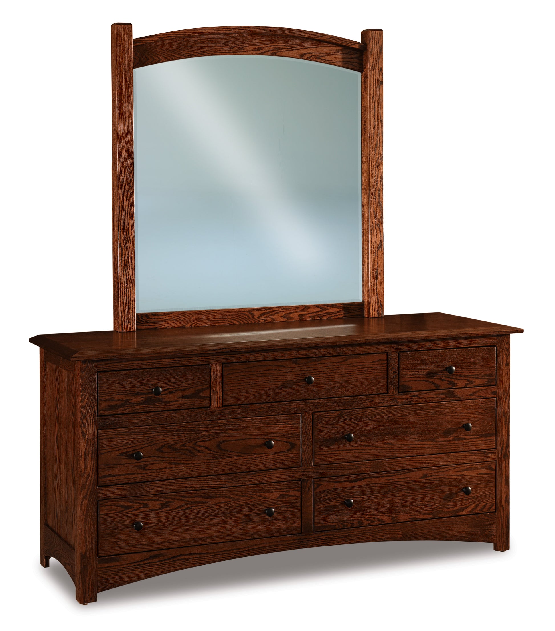 american made amish finland seven drawer dresser with mirror