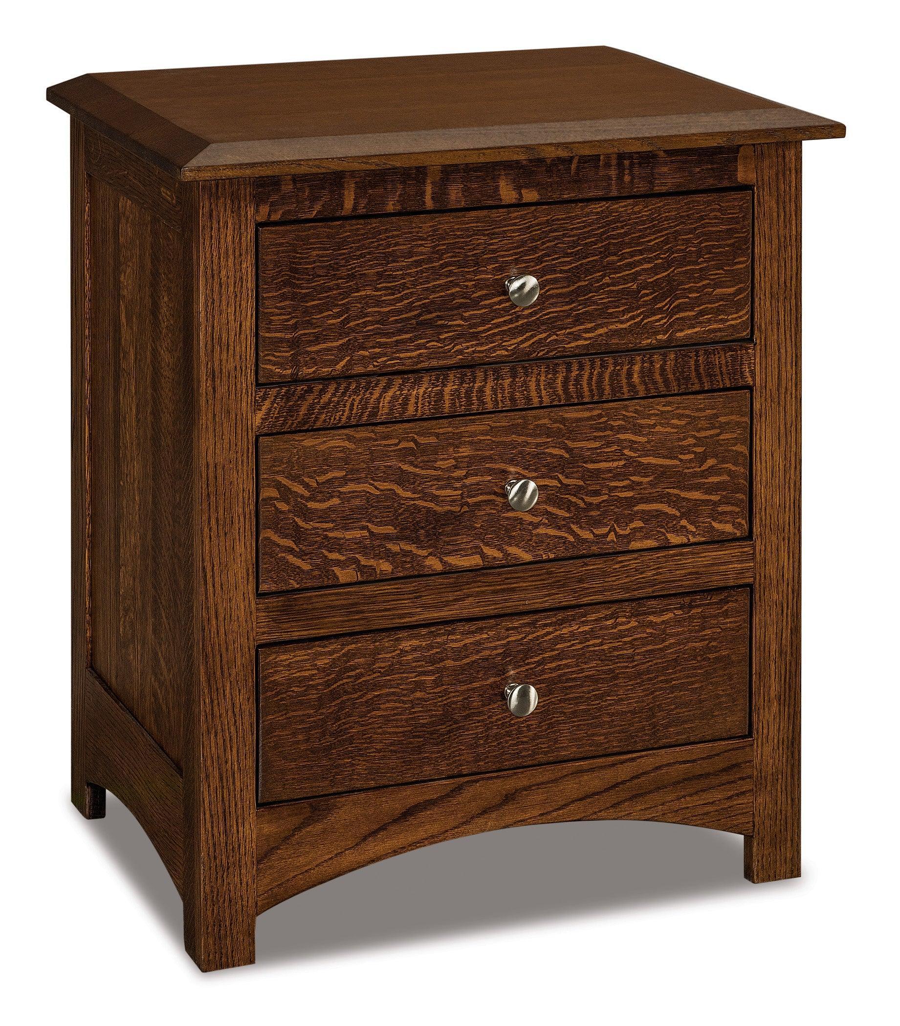 american made amish finland three drawer nightstand