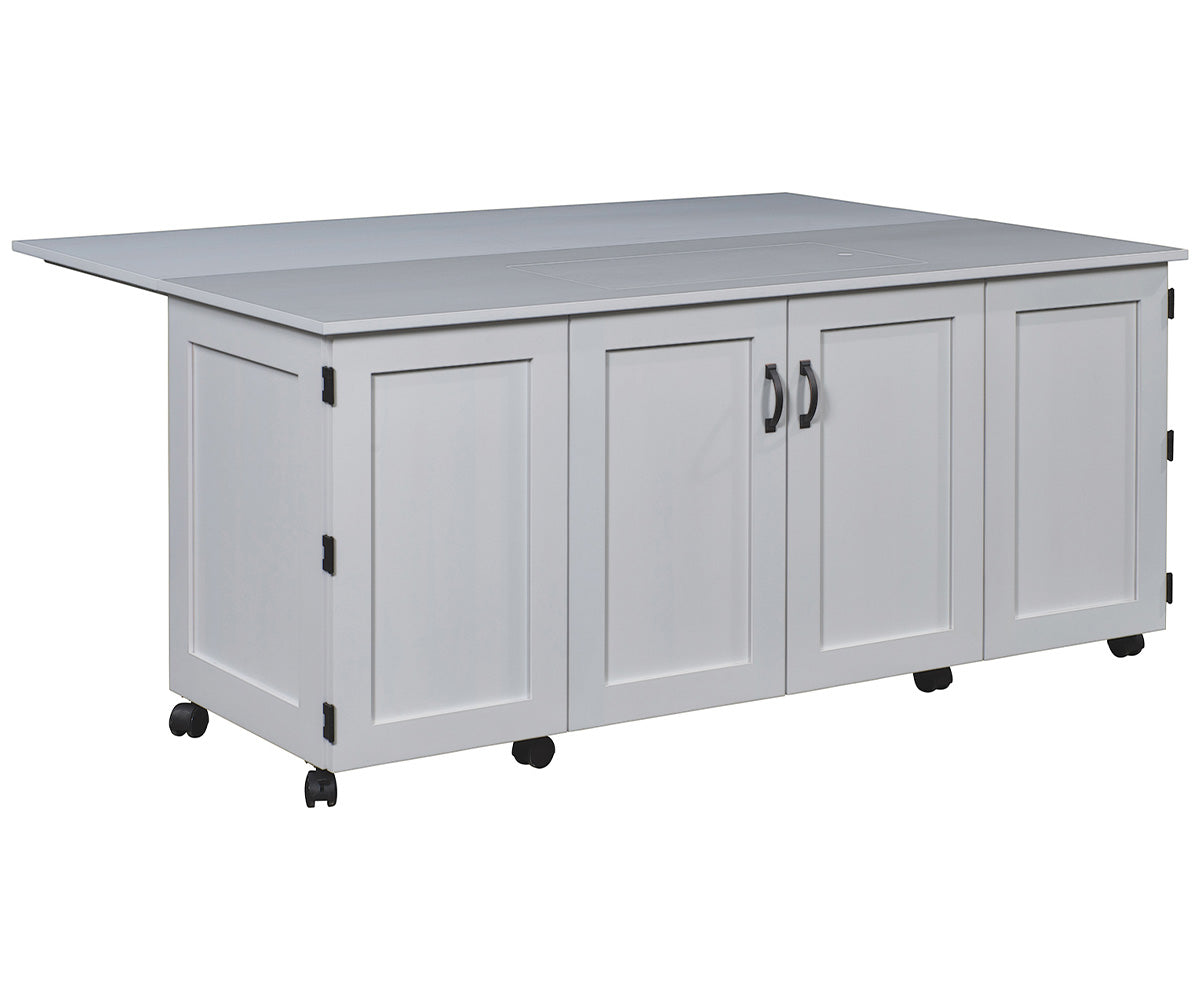 amish sewing cabinet shown in oak