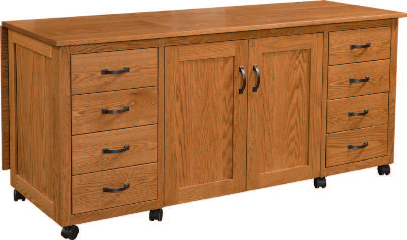 Amish Flat Top Sewing Cabinet - Thumbnail 5