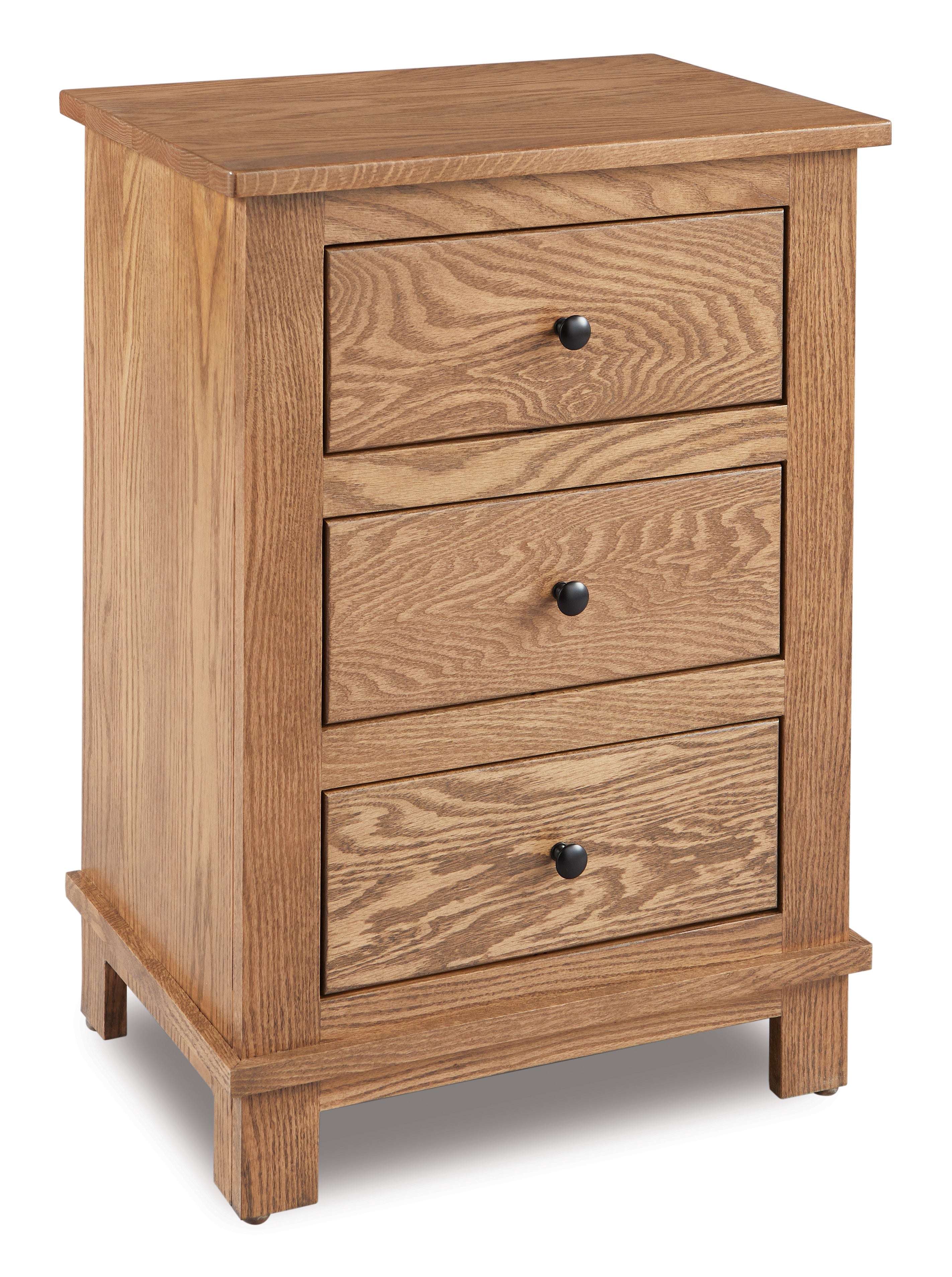 american made amish flint three drawer nightstand