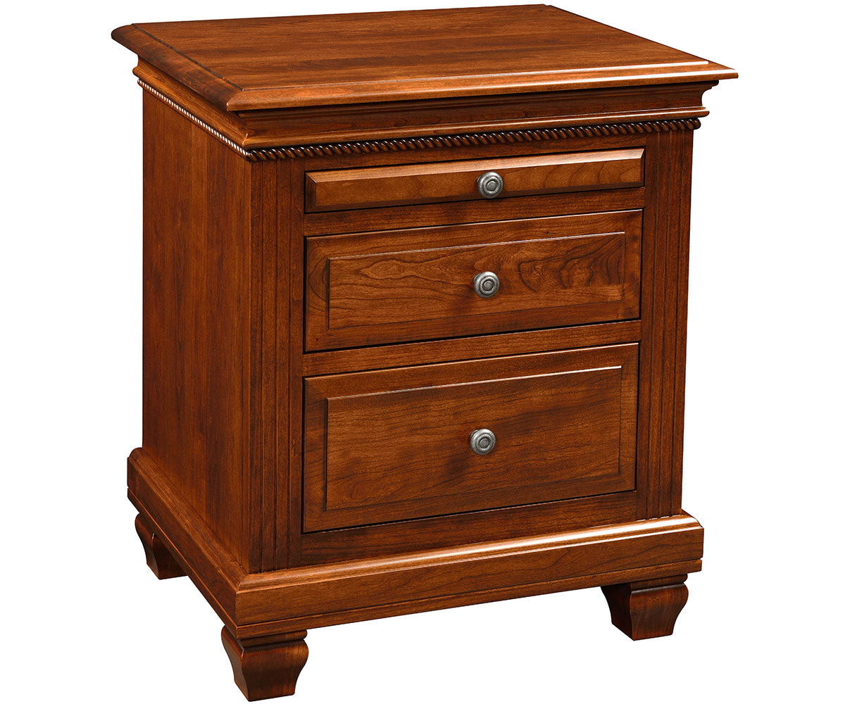 Amish Florentino Two Drawer with Pull Out Nightstand