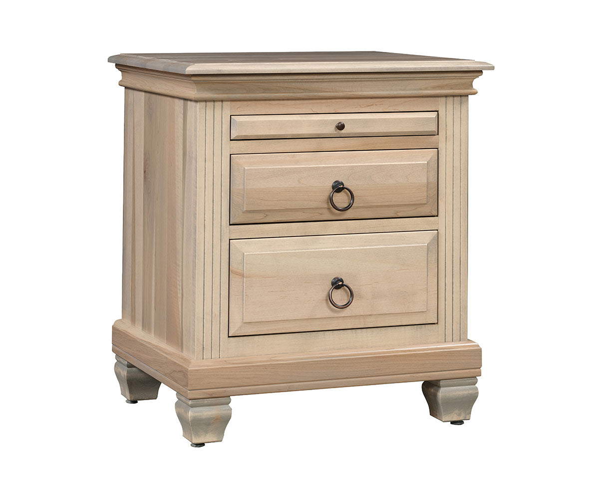 Amish Florentino Two Drawer with Pull Out Nightstand
