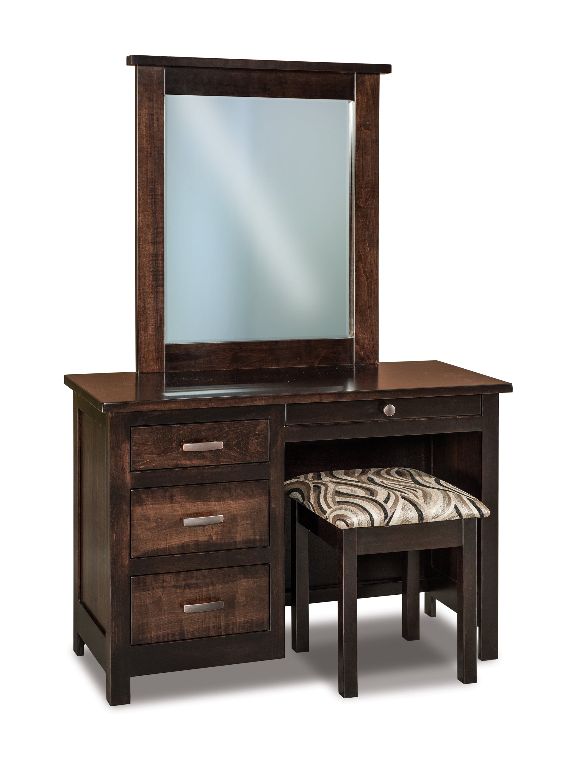 Amish Flush Mission Four Drawer Vanity Dresser