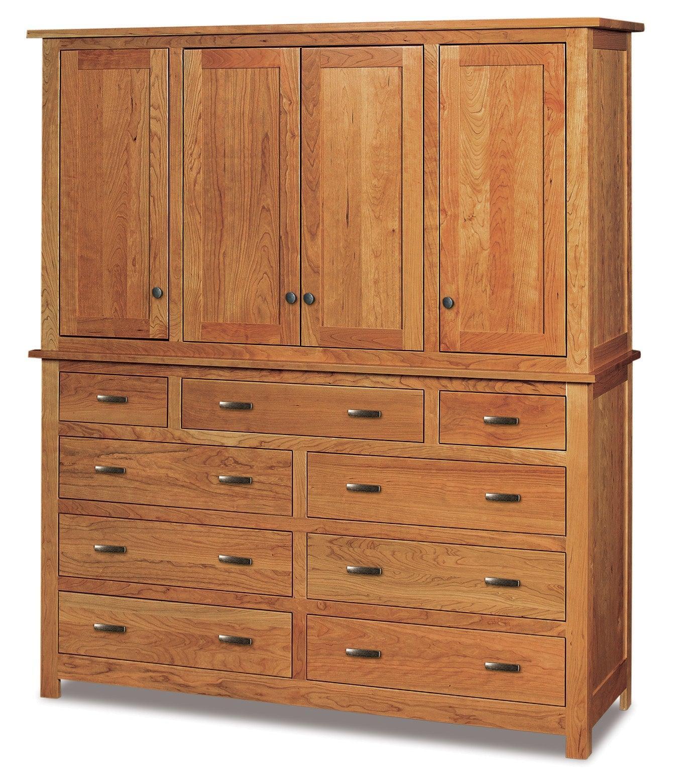 Amish Flush Mission Nine Drawer Four Door Chest