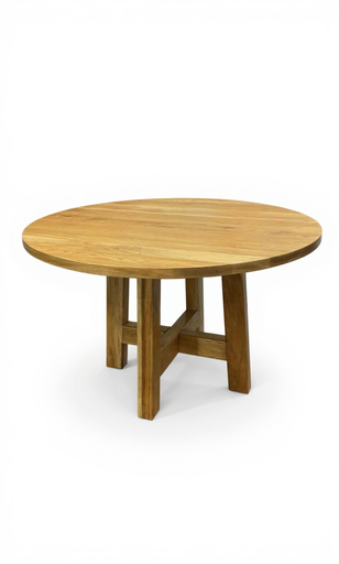 Amish Fulton Solid Top Round Dining Table - Thumbnail 2