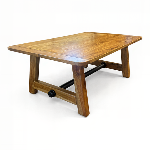 Amish Fulton Solid Top Trestle Dining Table