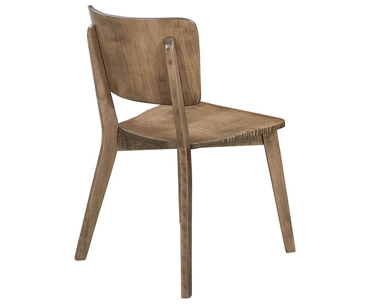 grant side chair in brown maple with sandstone stain back view