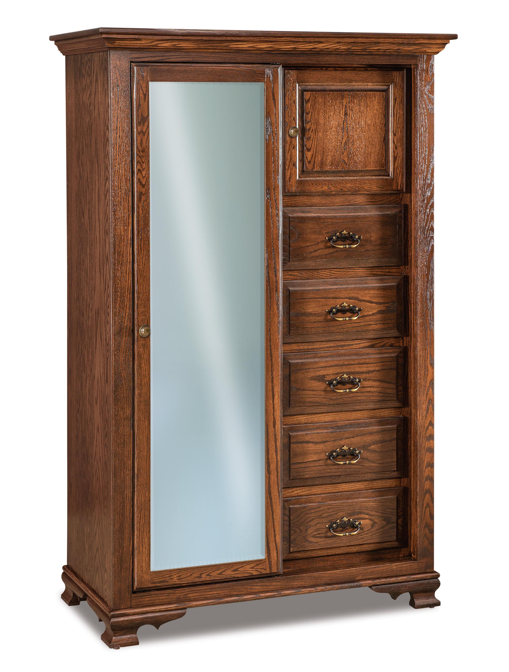 Amish Heritage Five Drawer One Door With Sliding Door Chifferobe