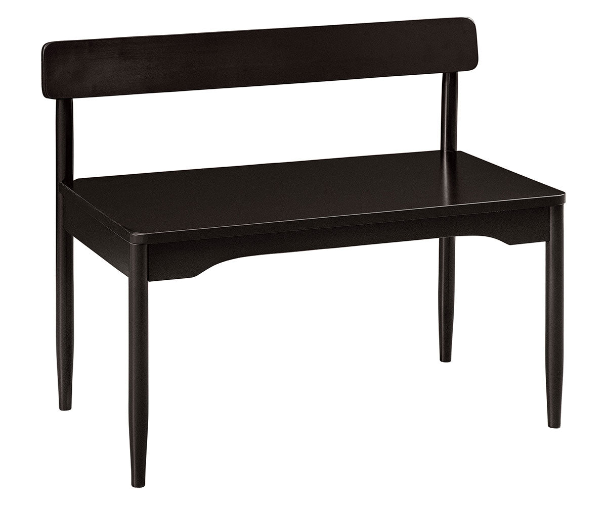 hoover bench in brown maple with black paint