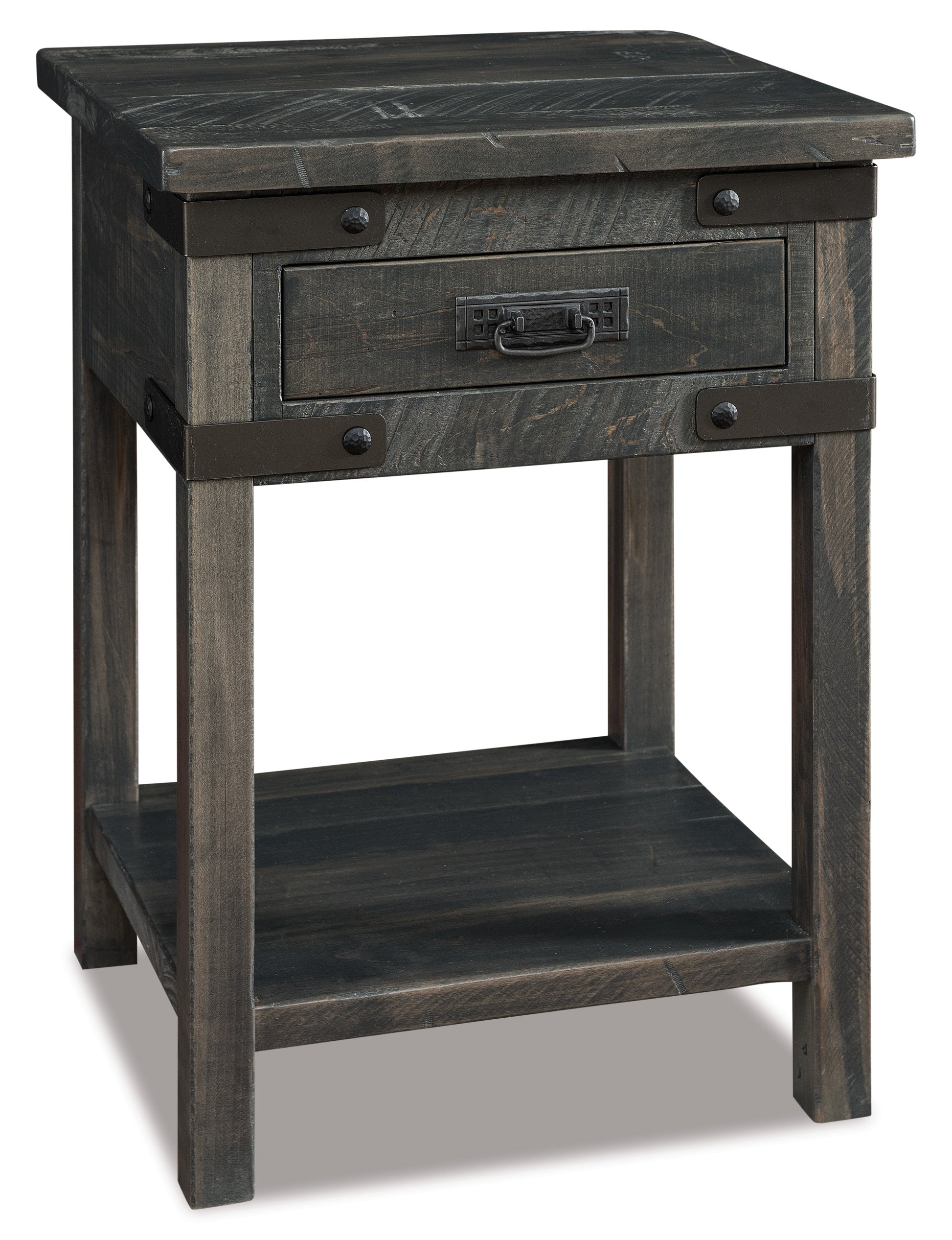 american made amish ironwood one drawer open bottom nightstand
