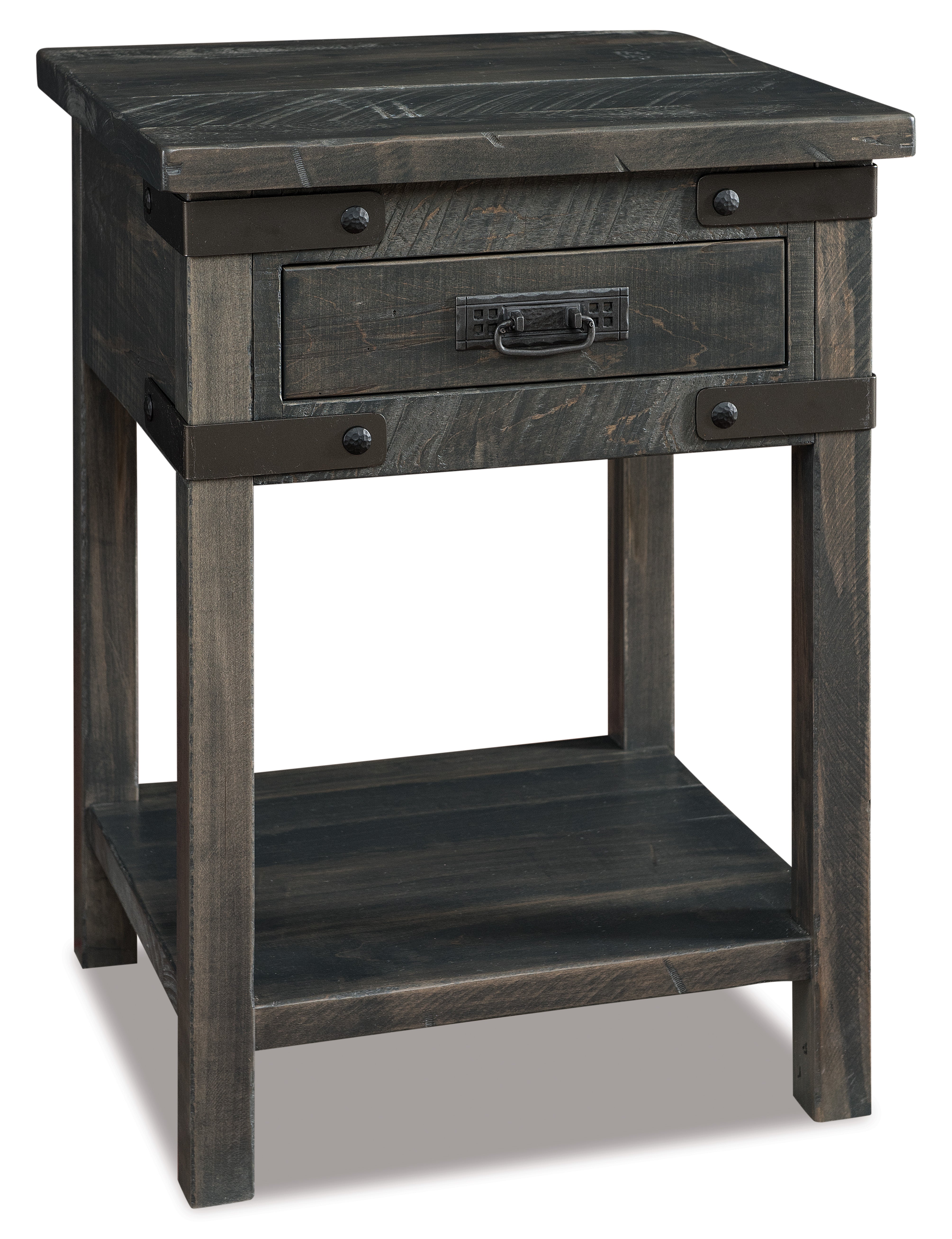 american made amish ironwood one drawer open bottom nightstand