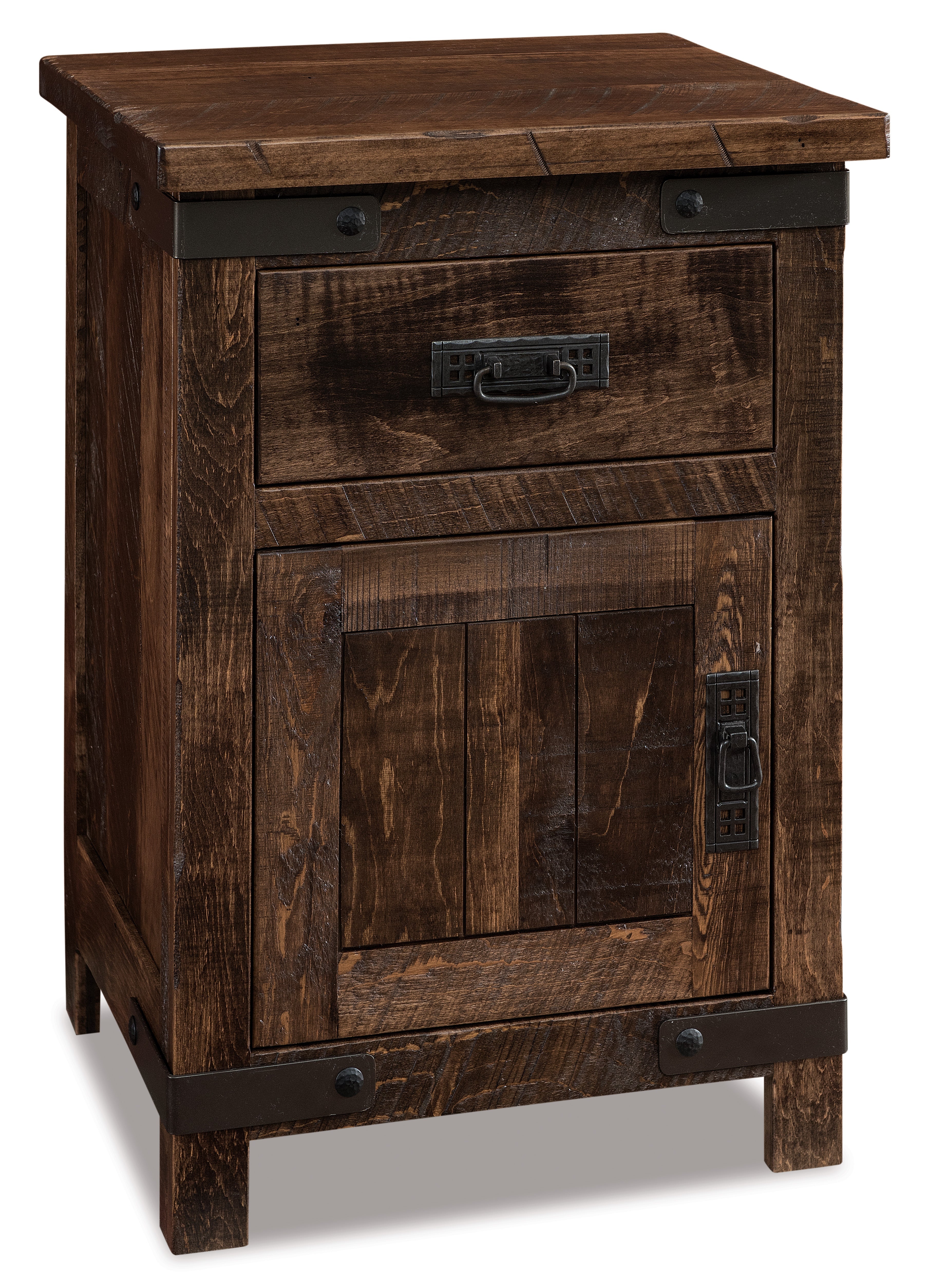 Amish Orewood One Drawer One Door Nightstand - Thumbnail 2