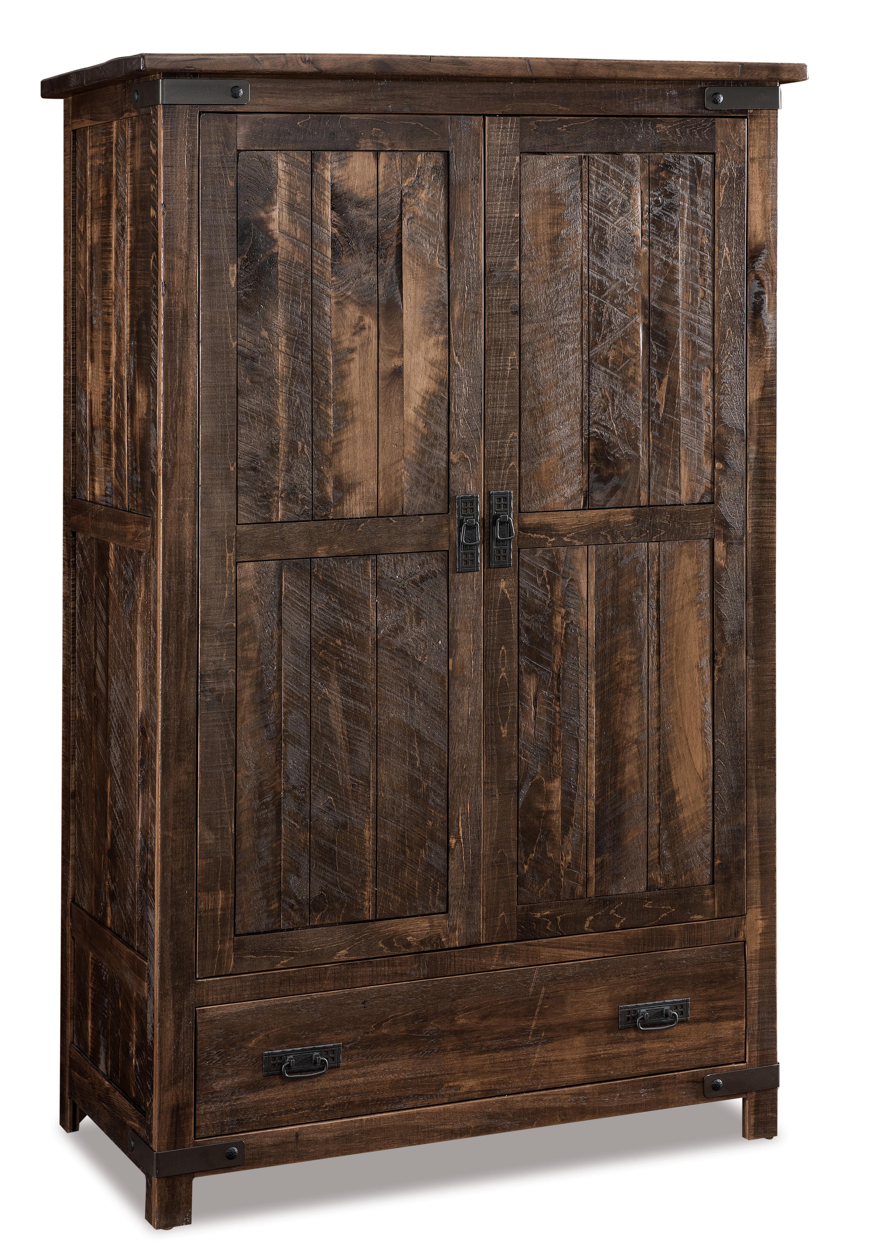 Amish Orewood One Drawer and Two Door Wardrobe Armoire