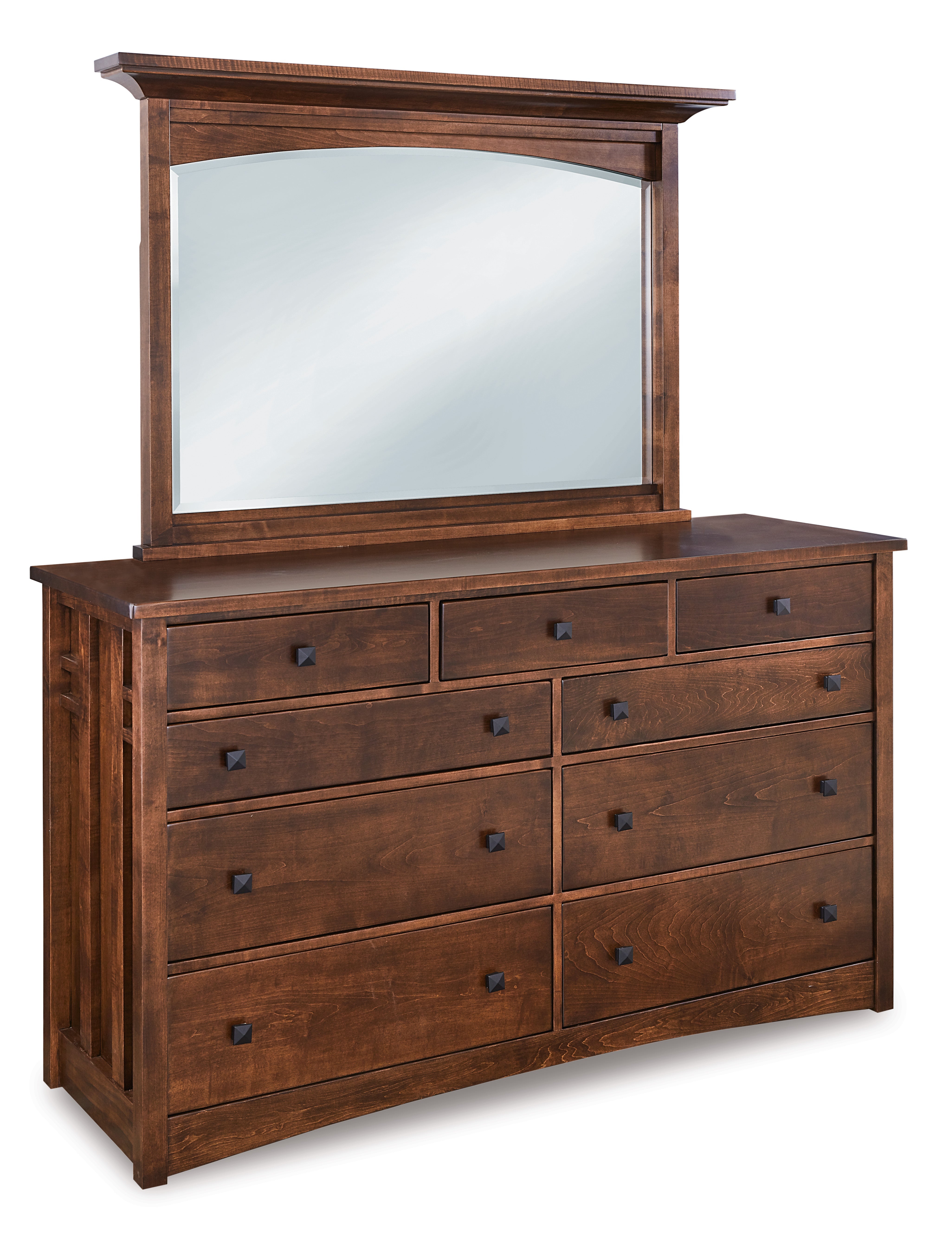 american made amish kascade nine drawer dresser with mirror