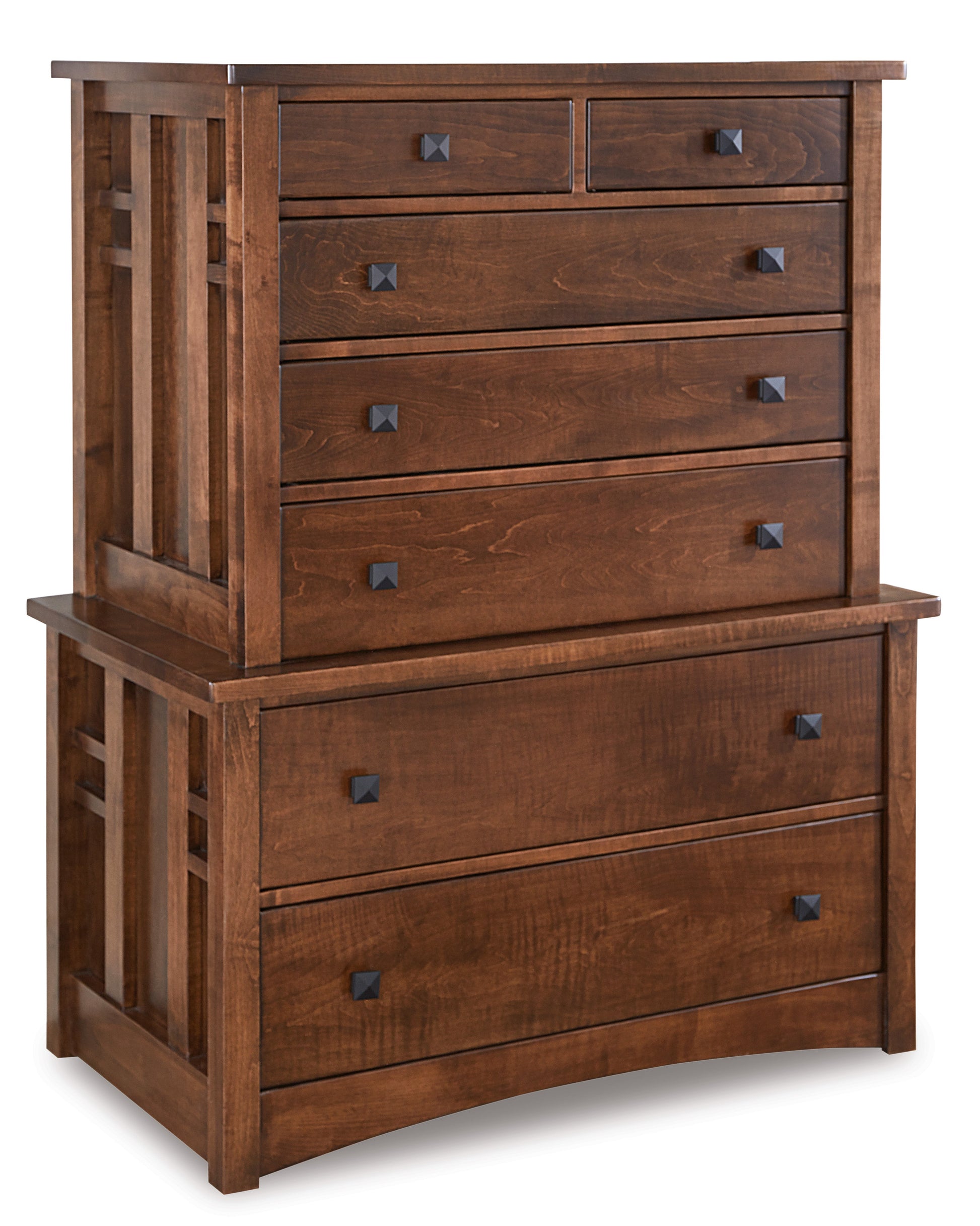 american made amish kascade seven drawer chest on chest