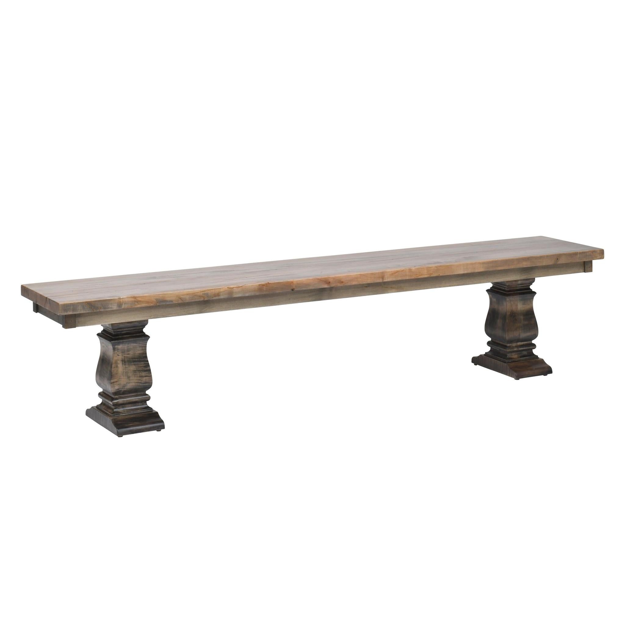kimberley bench shown in wormy maple