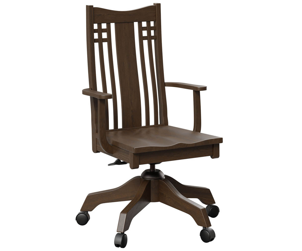 Amish Larson Mission Desk Chair - Thumbnail 3