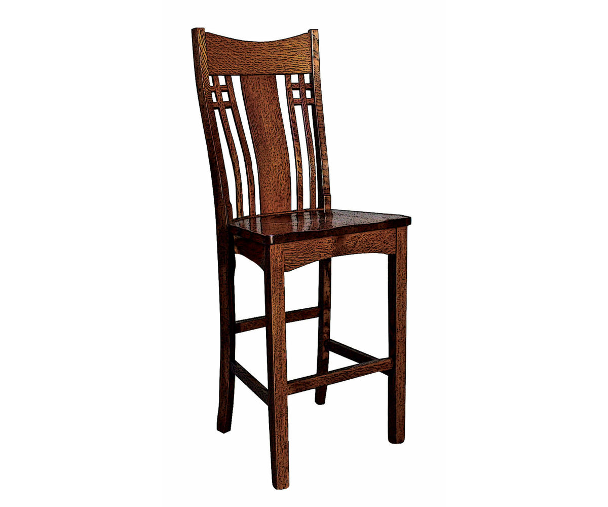 Amish Larson Mission Stationary Bar Chair