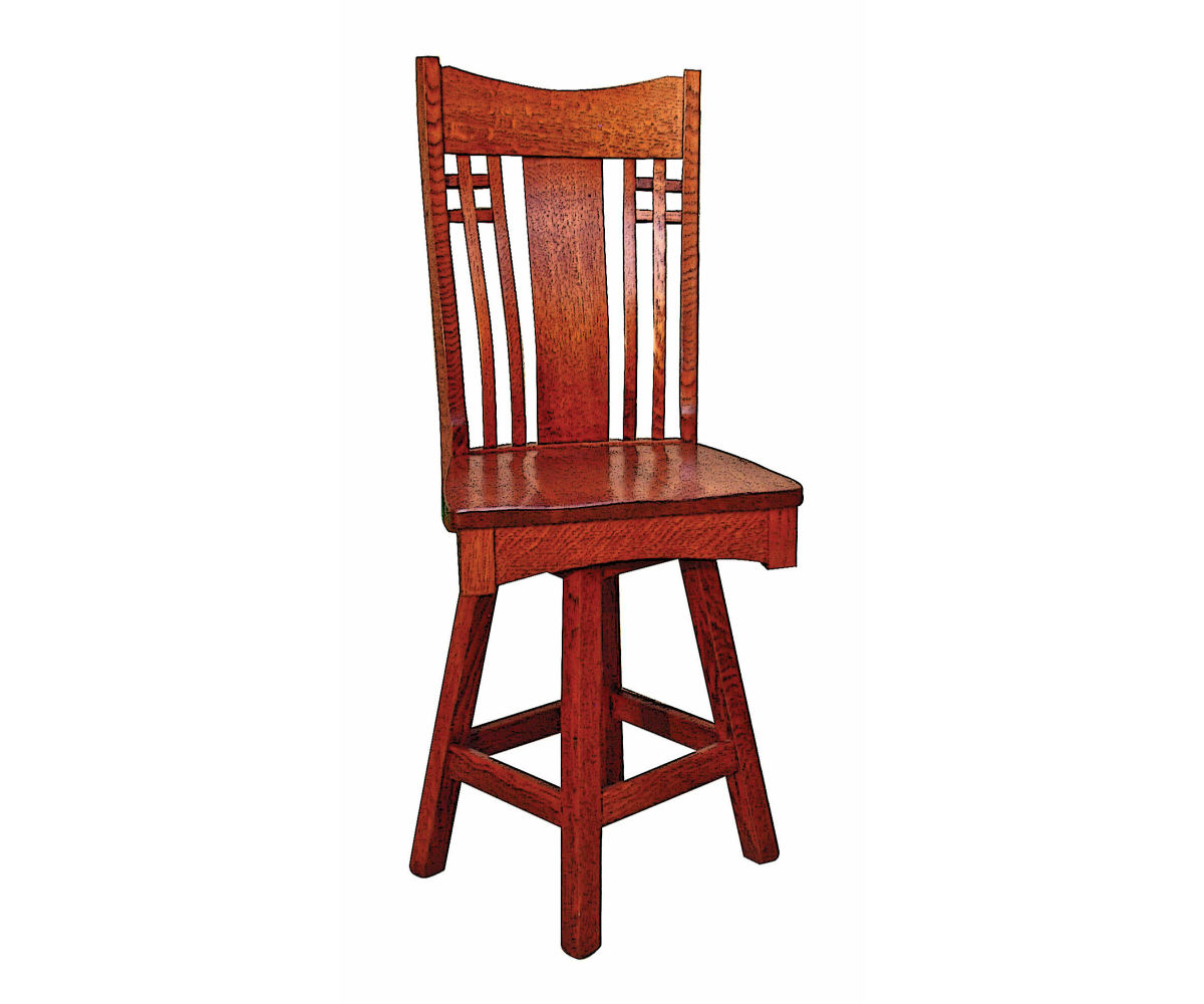 Amish Larson Mission Swivel Bar Chair