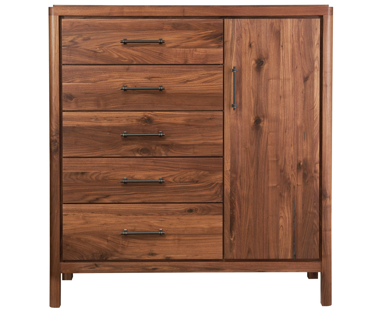 Amish Laura Lynn Five Drawer One Door Mans Chest-Chest-The Amish House
