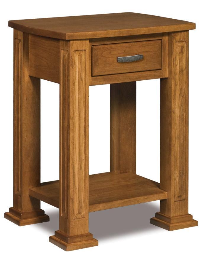 american made amish lexington one drawer open bottom nightstand