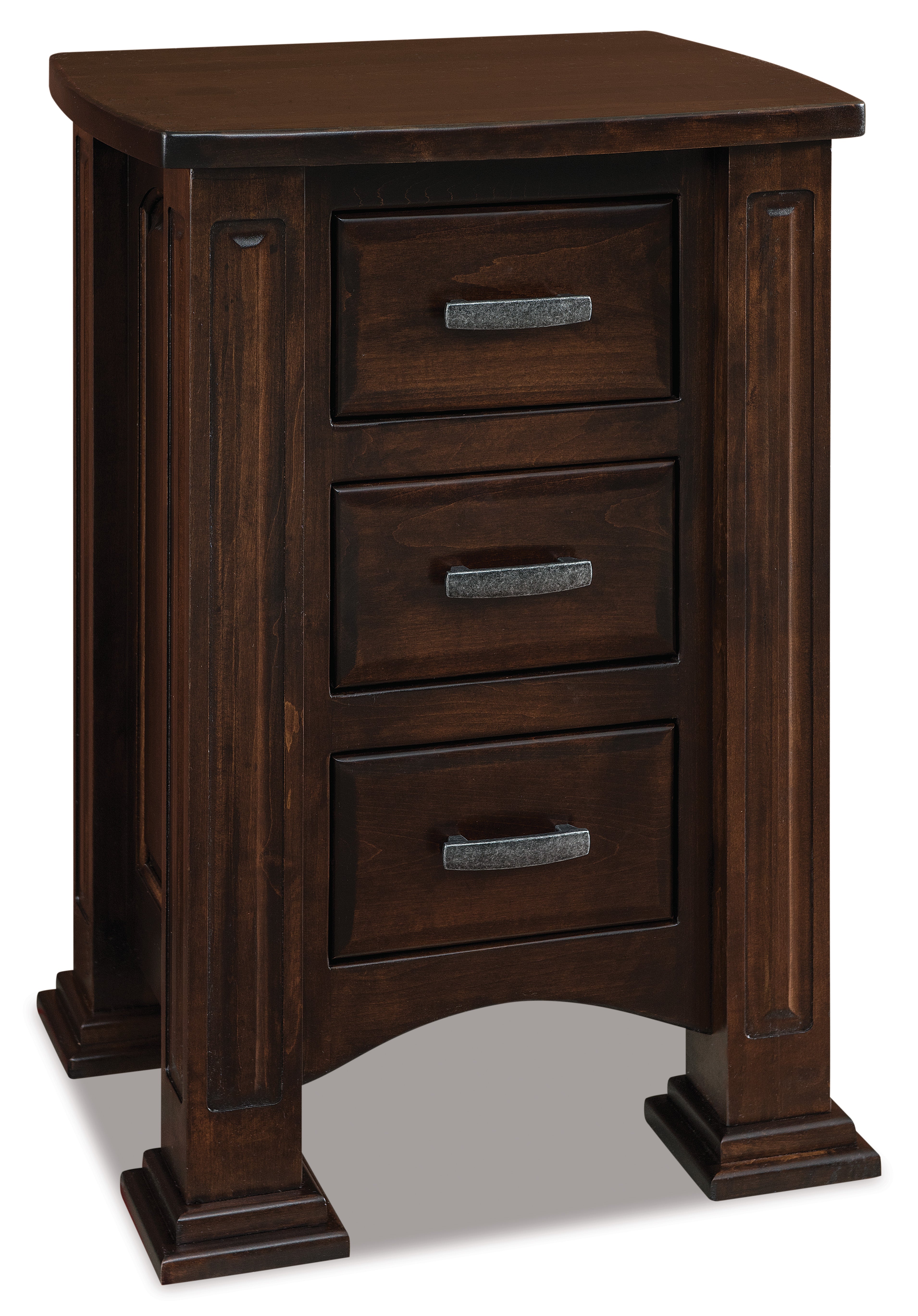 american made amish lexington  three drawer nightstand